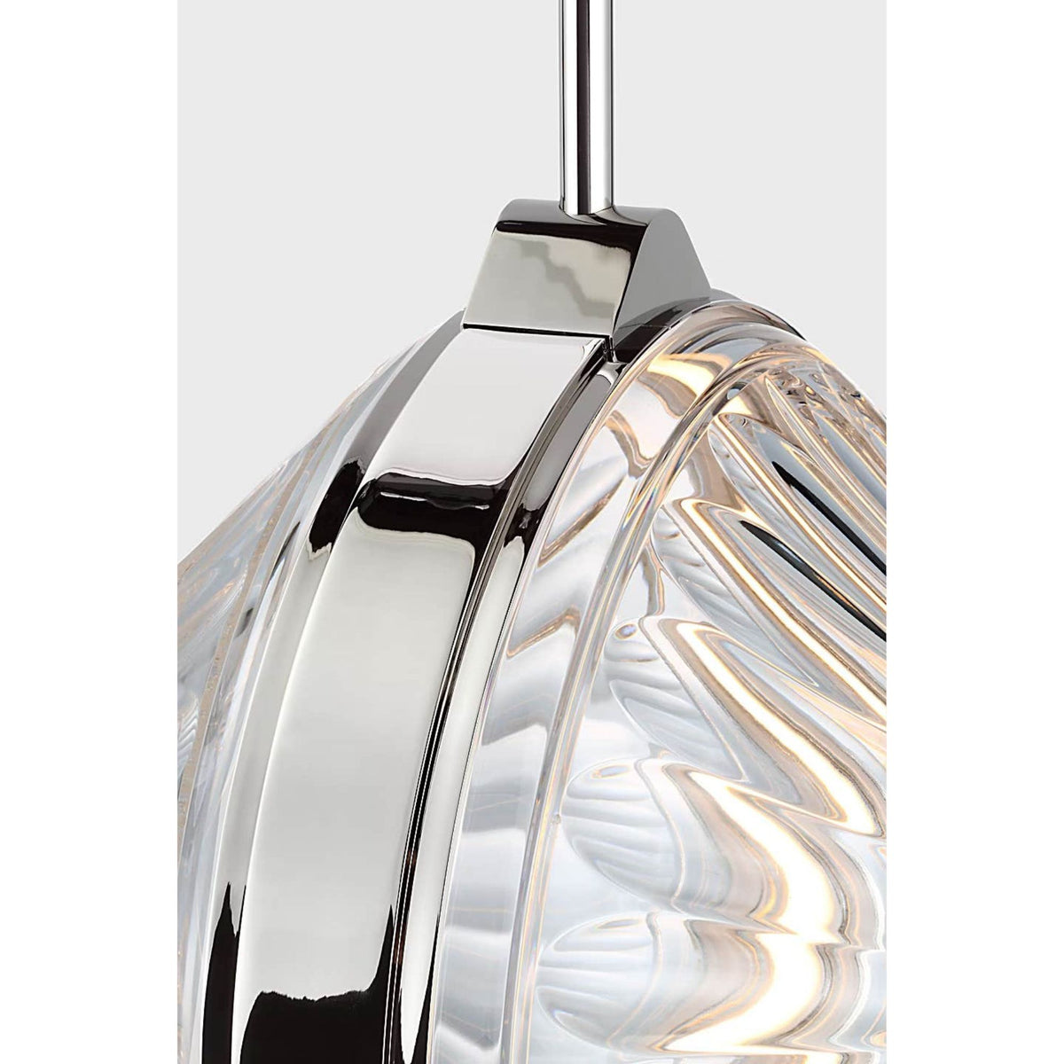 Waterford Copper Coast 15" Pendant in Polished Nickel with Olive Cut Clear Crystal W15"