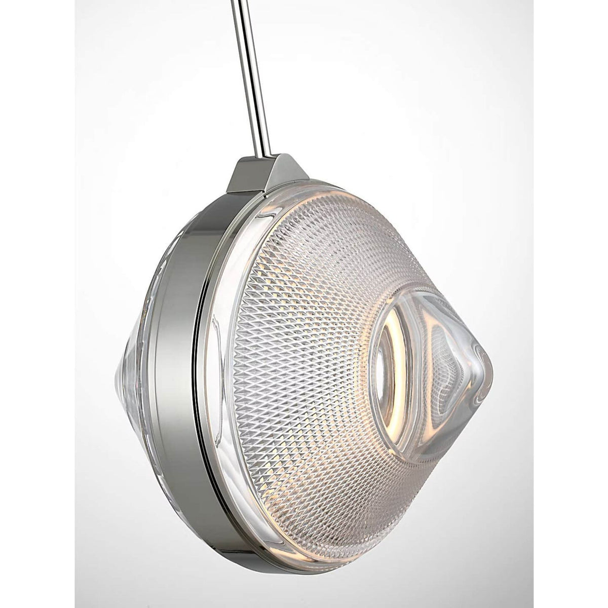 Waterford Copper Coast 15" Pendant in Polished Nickel with Karo Cut Clear Crystal W15"