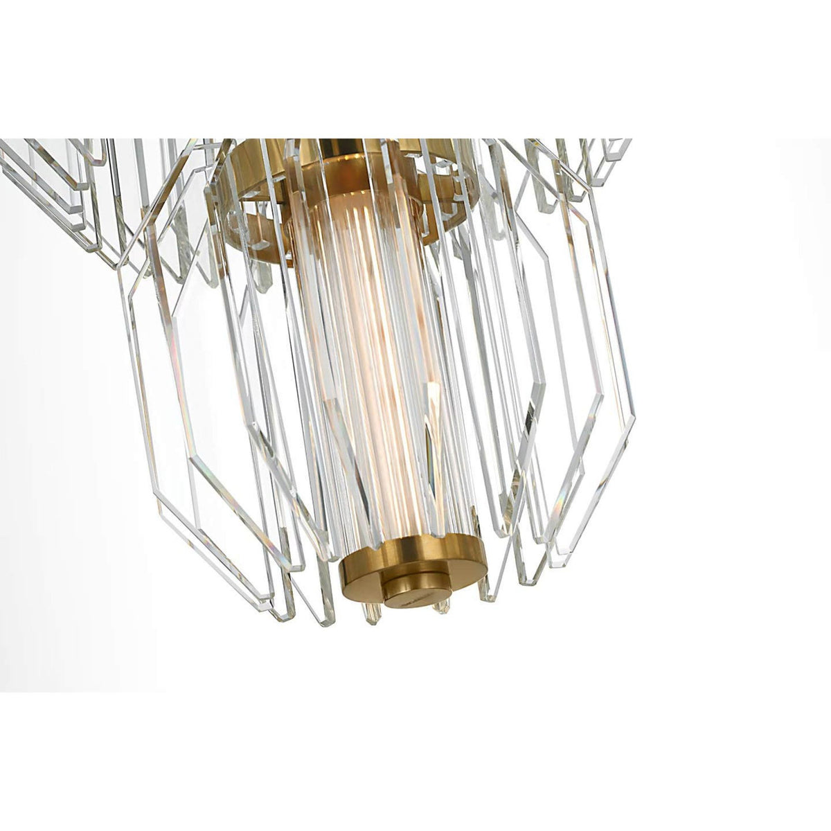 Waterford Killarney 19" Layered Entry Chandelier in Natural Brass with Clear Crystal W19"
