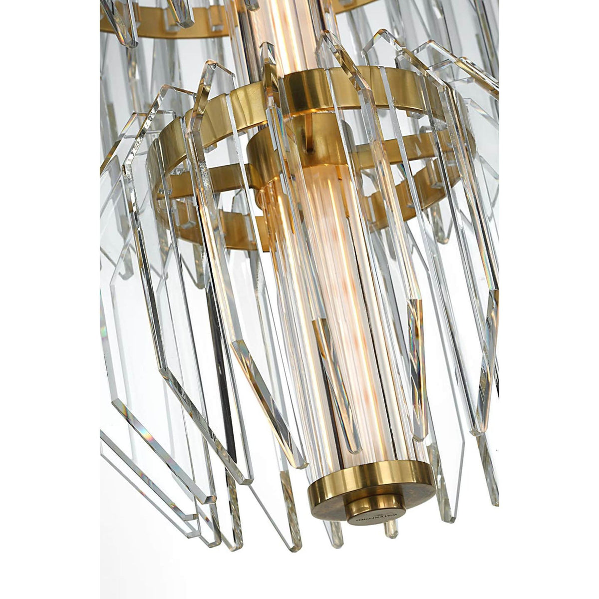 Waterford Killarney 32" Layered Chandelier in Natural Brass with Clear Crystal W32"