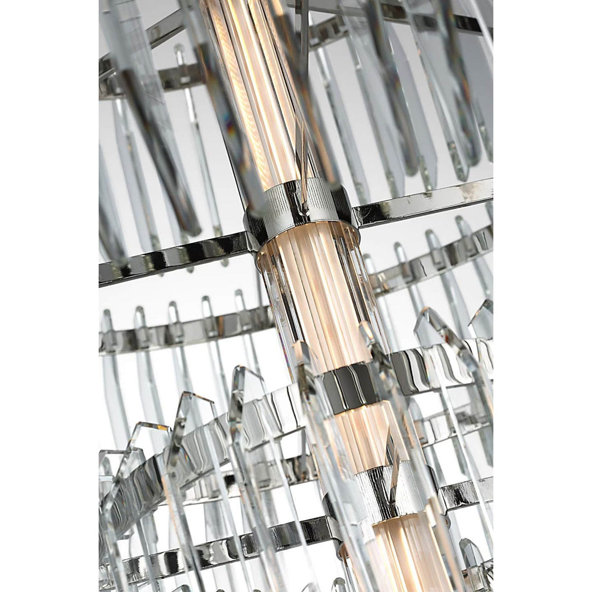 Waterford Killarney 32" Layered Chandelier in Polished Nickel with Clear Crystal W32"