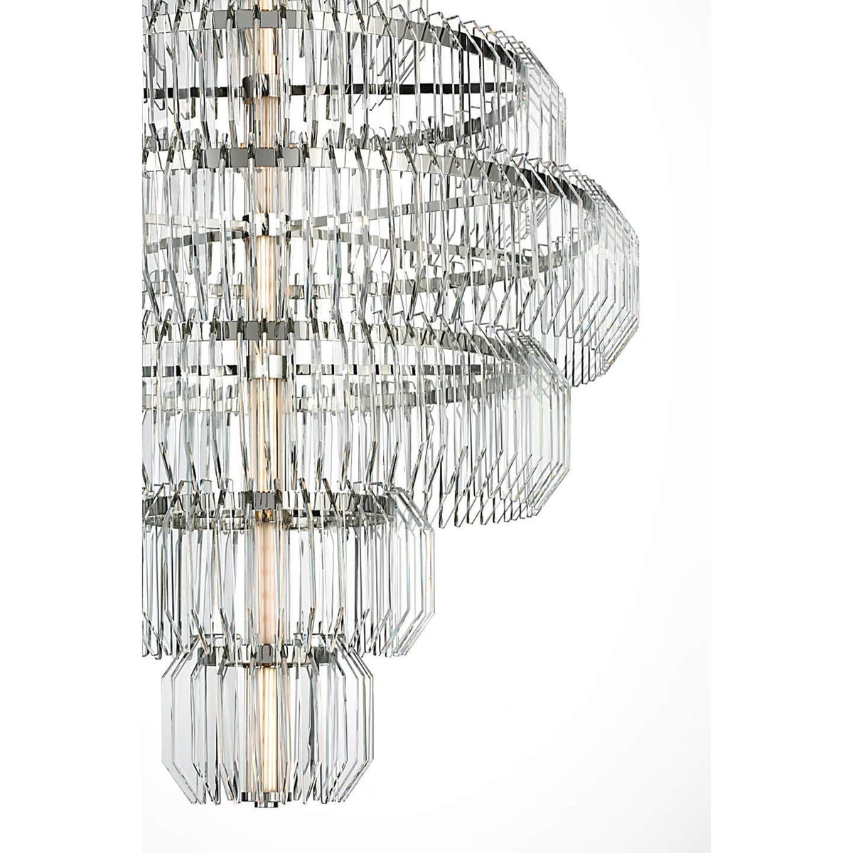 Waterford Killarney 32" Layered Chandelier in Polished Nickel with Clear Crystal W32"