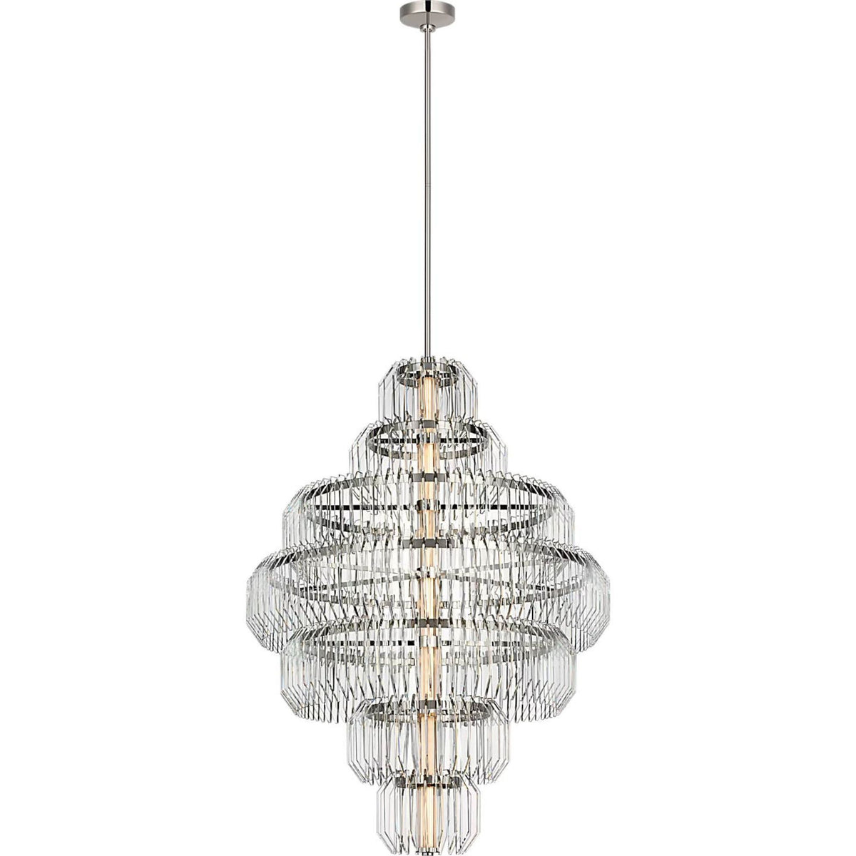 Waterford Killarney 32" Layered Chandelier in Polished Nickel with Clear Crystal W32"