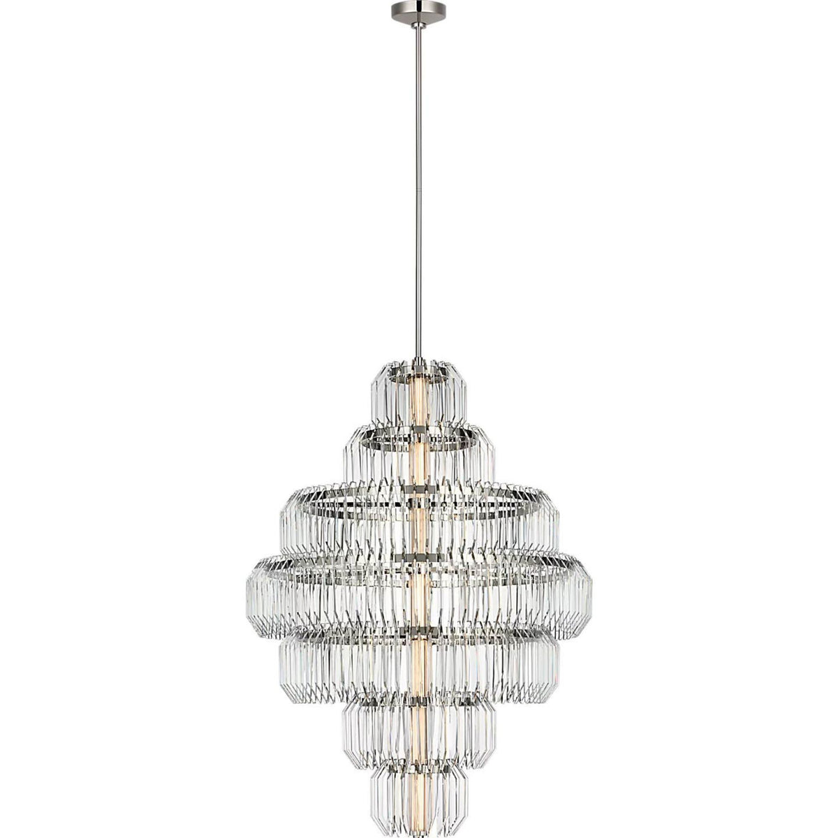 Waterford Killarney 32" Layered Chandelier in Polished Nickel with Clear Crystal W32"