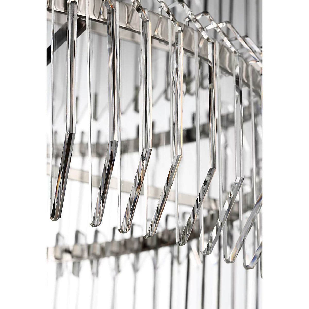 Waterford Killarney 32" Layered Drum Chandelier in Polished Nickel with Clear Crystal W32"