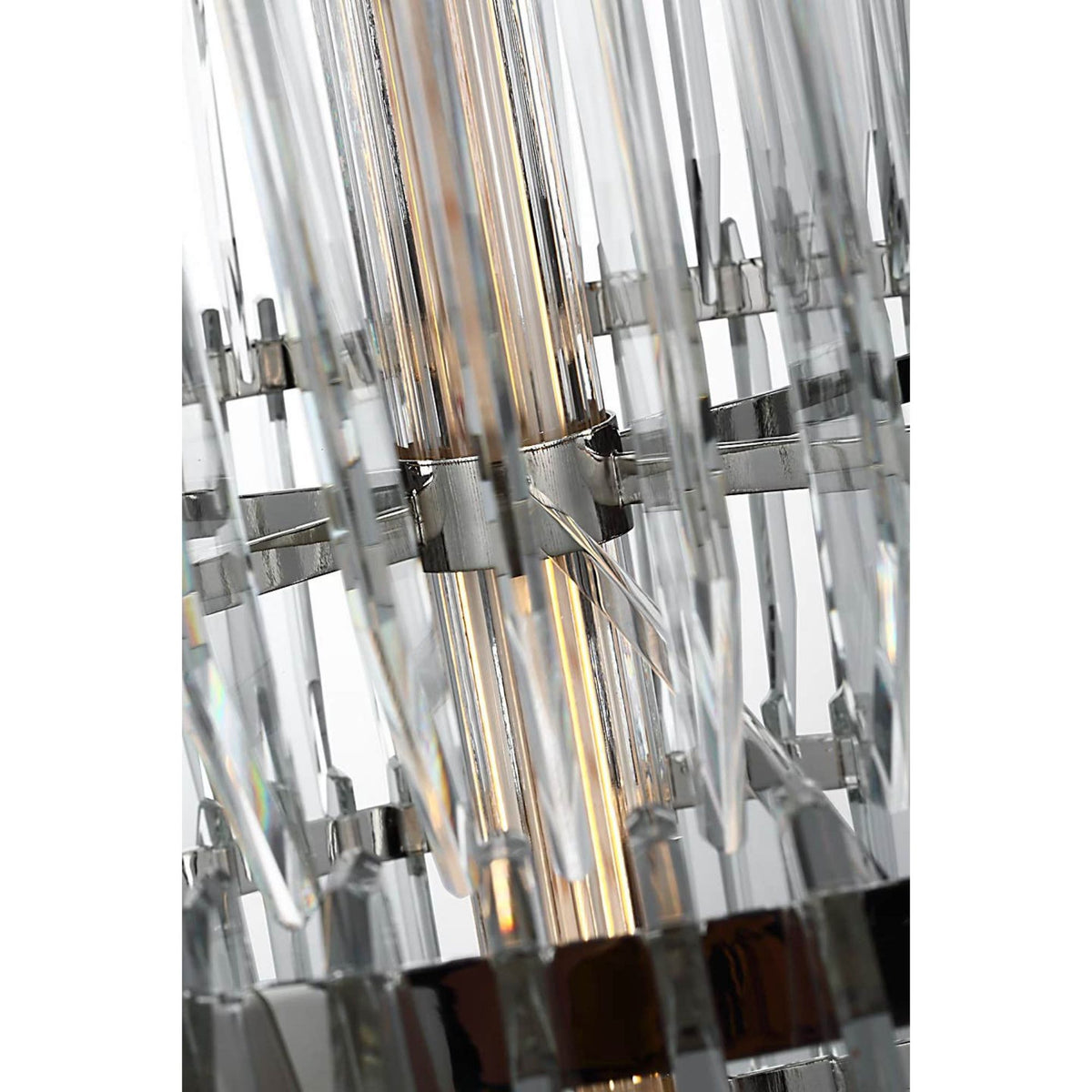 Waterford Killarney 32" Layered Drum Chandelier in Polished Nickel with Clear Crystal W32"