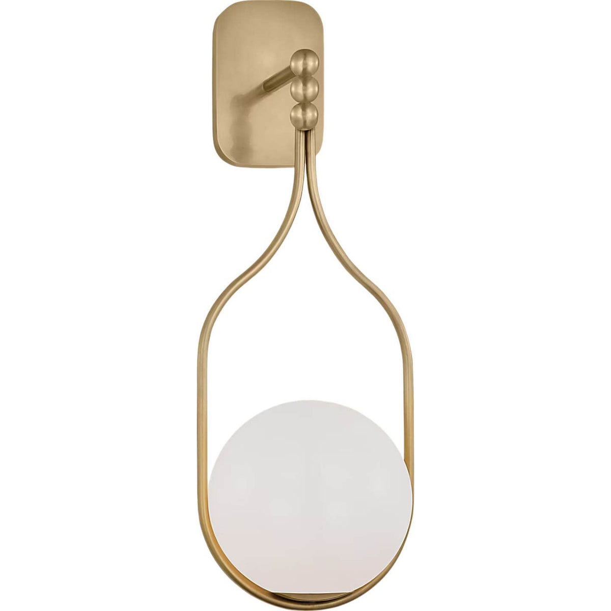 Windsor Smith Jodo 19" Single Sconce in Hand-Rubbed Antique Brass with White Glass W6.75" x H18.75" x E6.5"