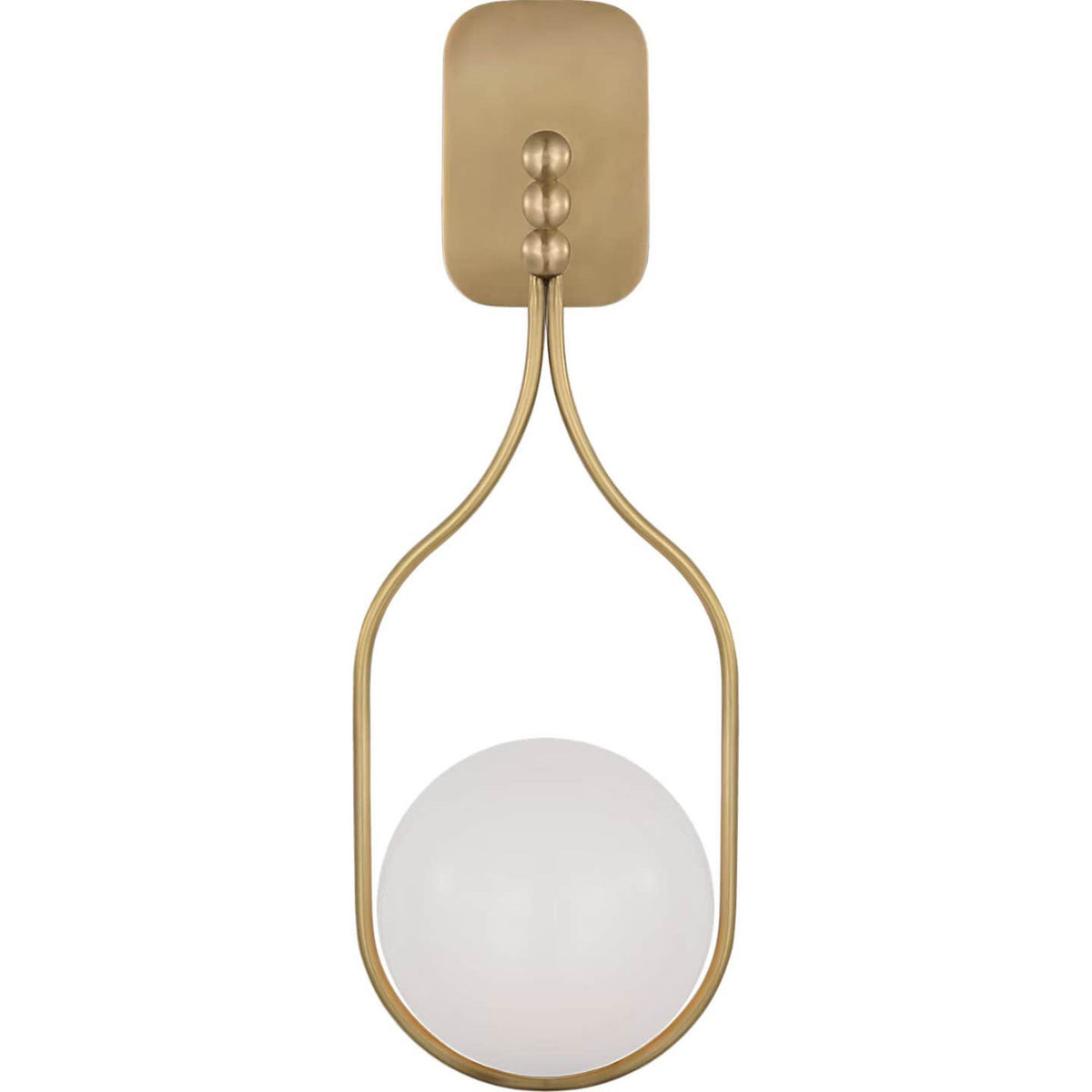 Windsor Smith Jodo 19" Single Sconce in Hand-Rubbed Antique Brass with White Glass W6.75" x H18.75" x E6.5"
