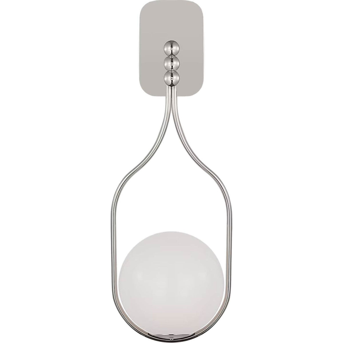 Windsor Smith Jodo 19" Single Sconce in Polished Nickel with White Glass W6.75" x H18.75" x E6.5"