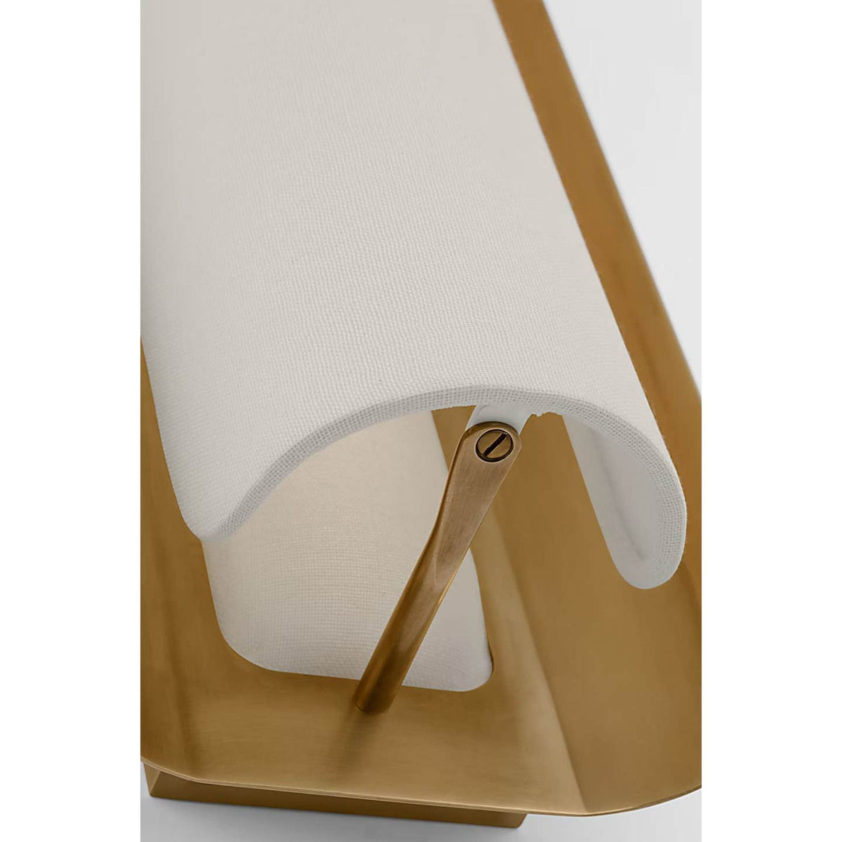 Windsor Smith Penumbra 21" Sconce in Hand-Rubbed Antique Brass and Linen W6" x H21" x E4.5"