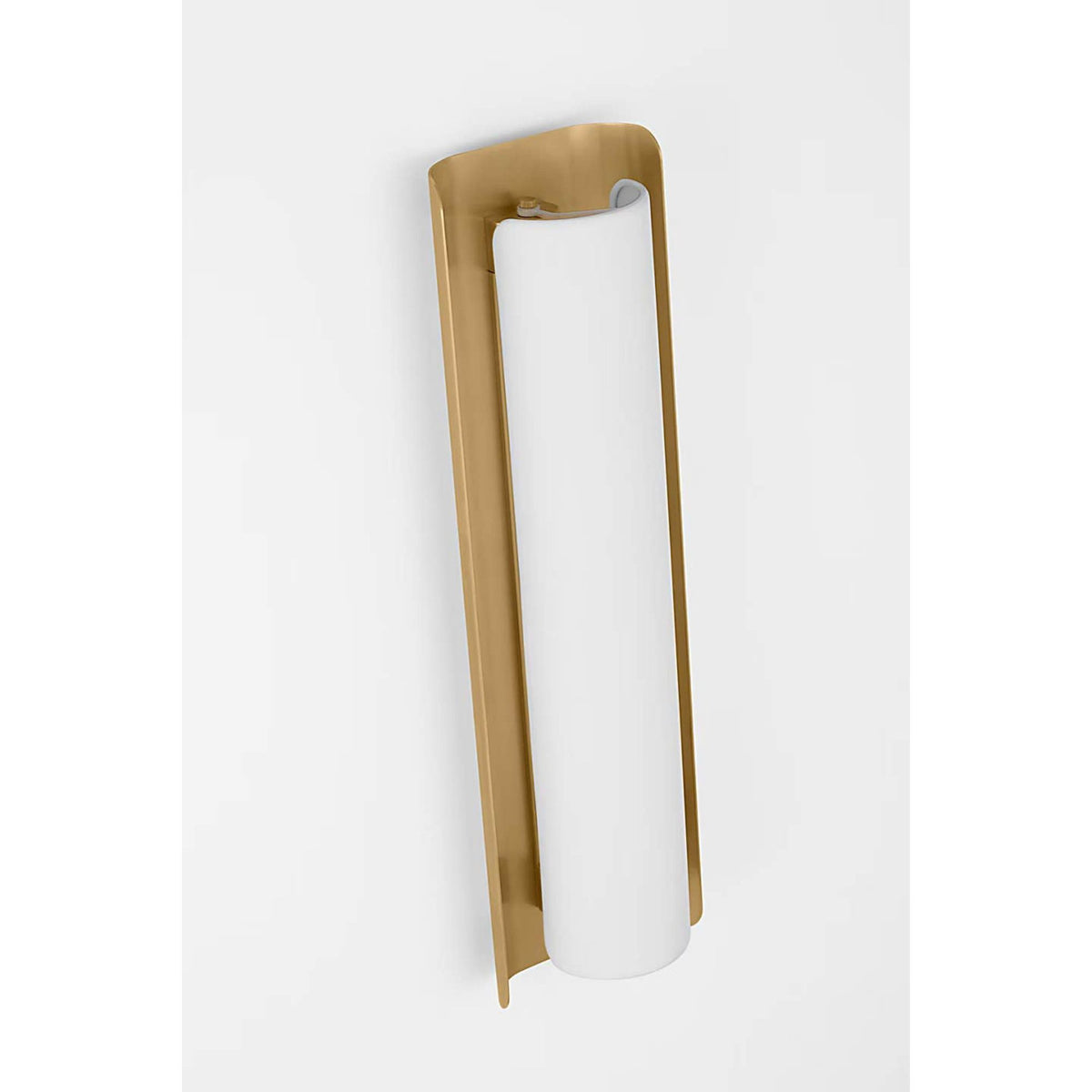 Windsor Smith Penumbra 21" Sconce in Hand-Rubbed Antique Brass and White W6" x H21" x E4.5"