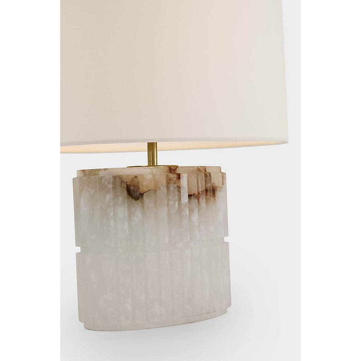 Windsor Smith Kapittel Medium Table Lamp in Alabaster with Linen Shade W16" x H18.25"