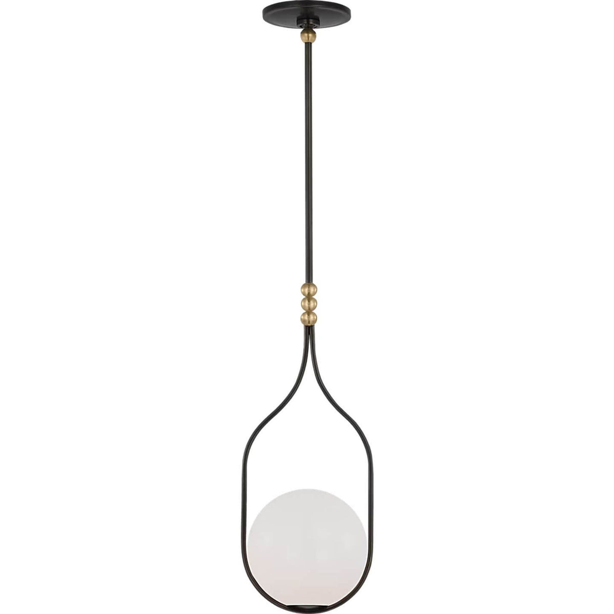 Windsor Smith Jodo 9" Pendant in Bronze and Brass with White Glass W8.75"