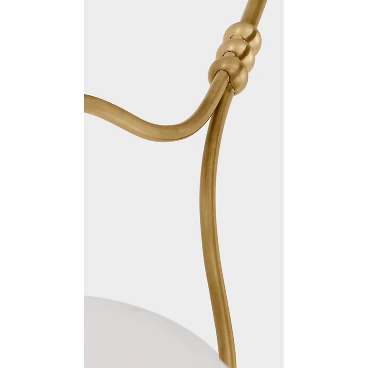 Windsor Smith Jodo 9" Pendant in Hand-Rubbed Antique Brass with White Glass W8.75"