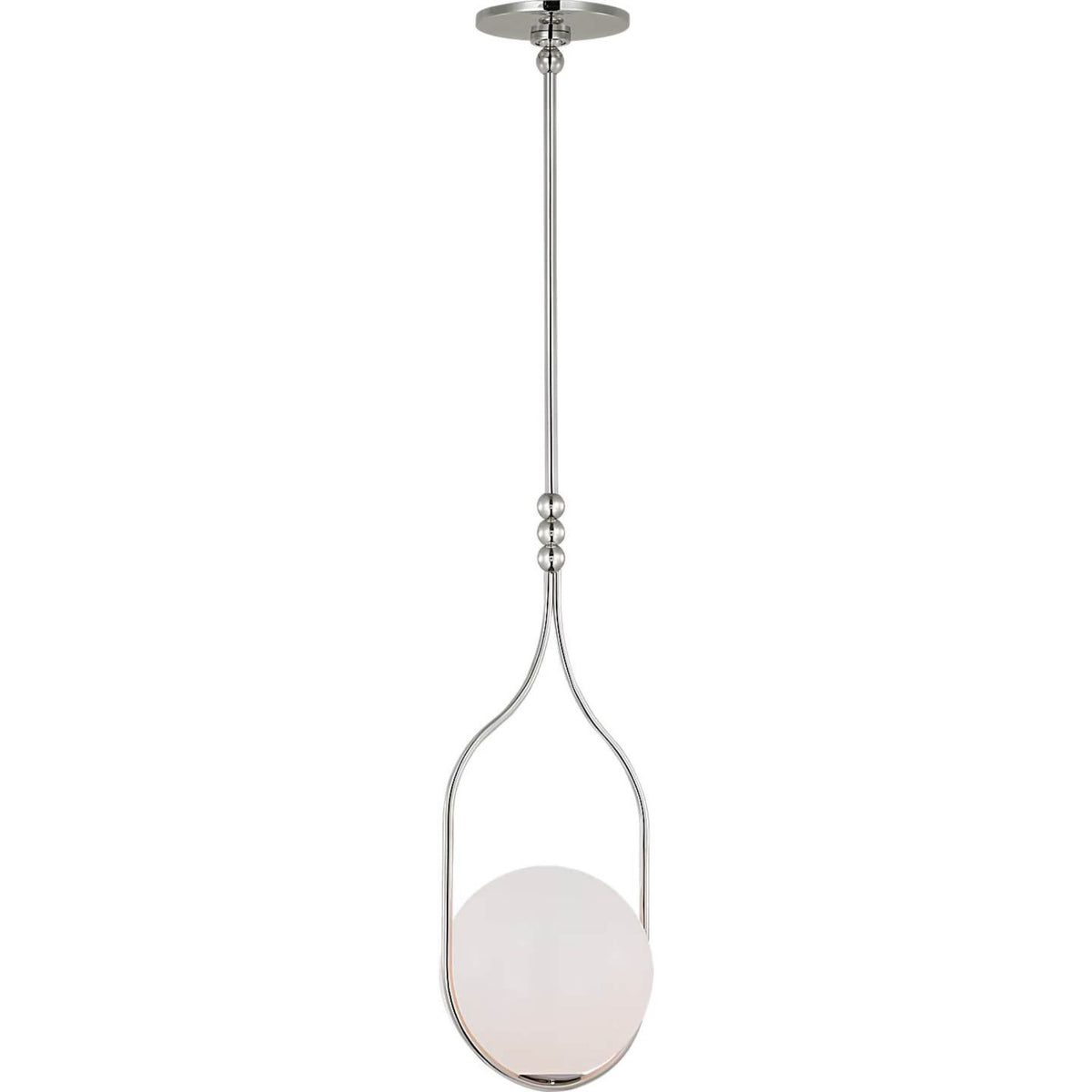 Windsor Smith Jodo 9" Pendant in Polished Nickel with White Glass W8.75"