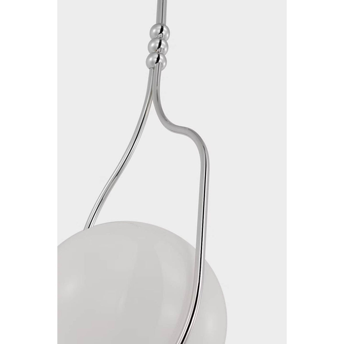 Windsor Smith Jodo 9" Pendant in Polished Nickel with White Glass W8.75"