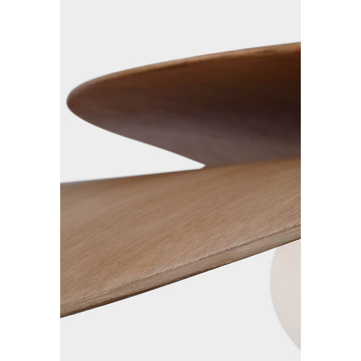Windsor Smith Mahalo 32" Tiered Pendant in Bronze and Natural Oak with White Glass W32"