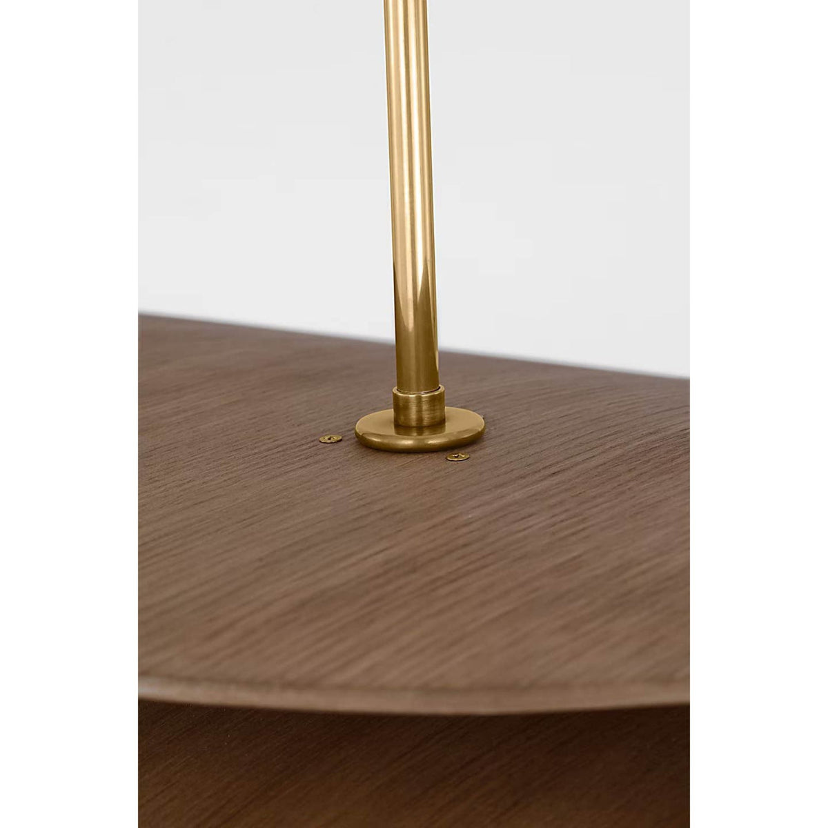 Windsor Smith Mahalo 32" Tiered Pendant in Hand-Rubbed Antique Brass and Natural Oak with White Glass W32"