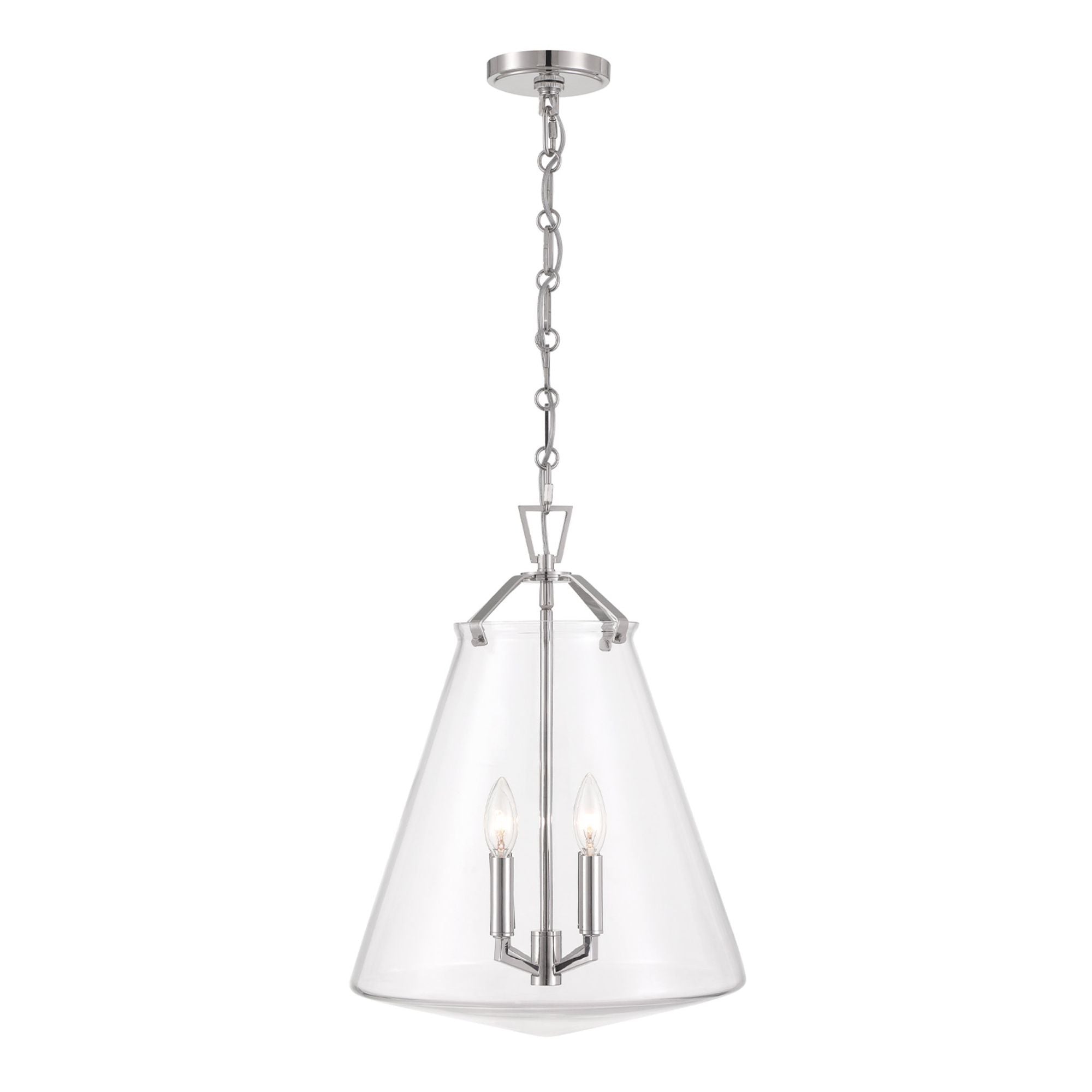Voss 4 Light Polished Nickel Pendant Clear Glass 15.25"W x 20"H x 15.25"D