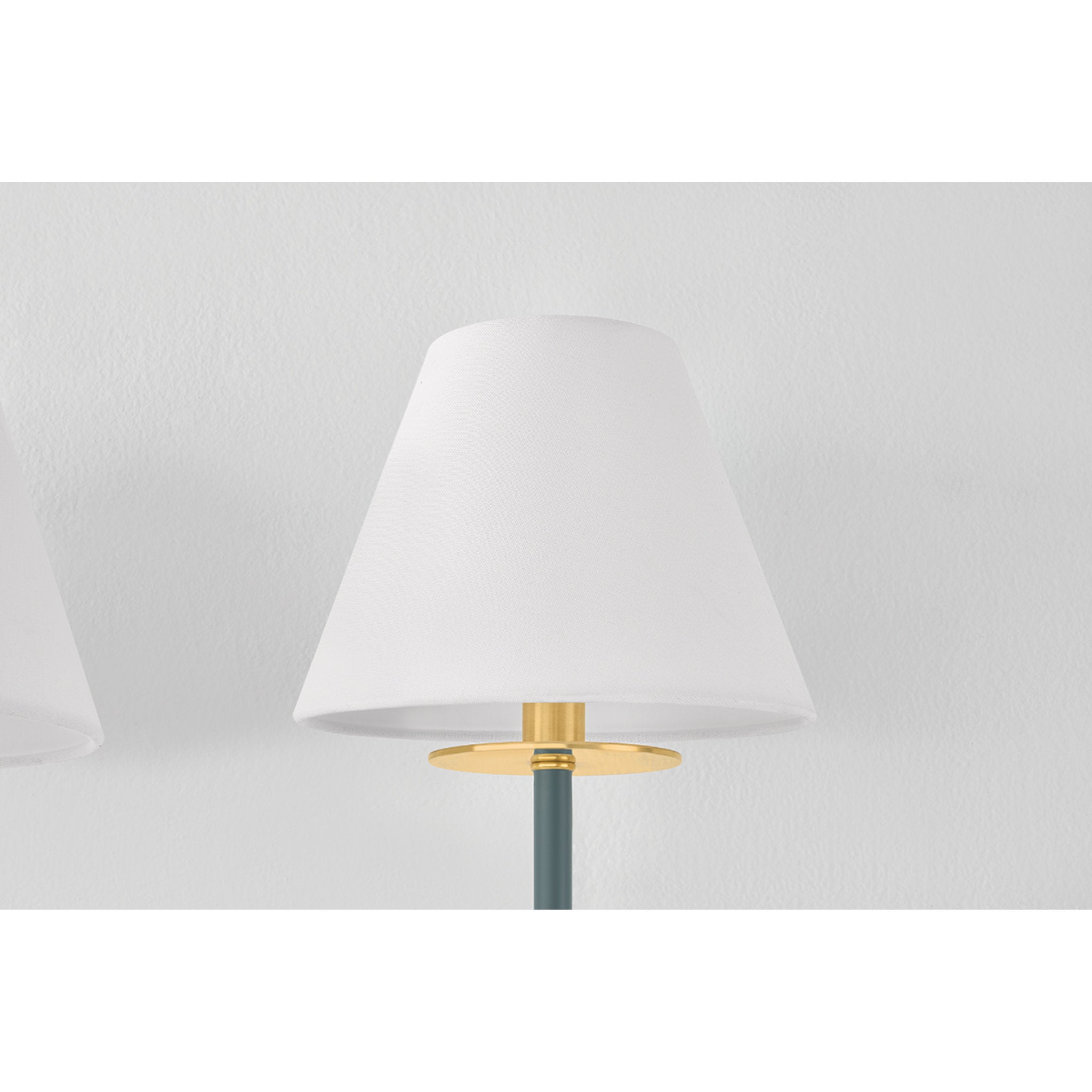 Wedgewood 2-Light Wall Sconce in Aged Brass by Mark D. Sikes 19W x 16H (Soft Studio Green)