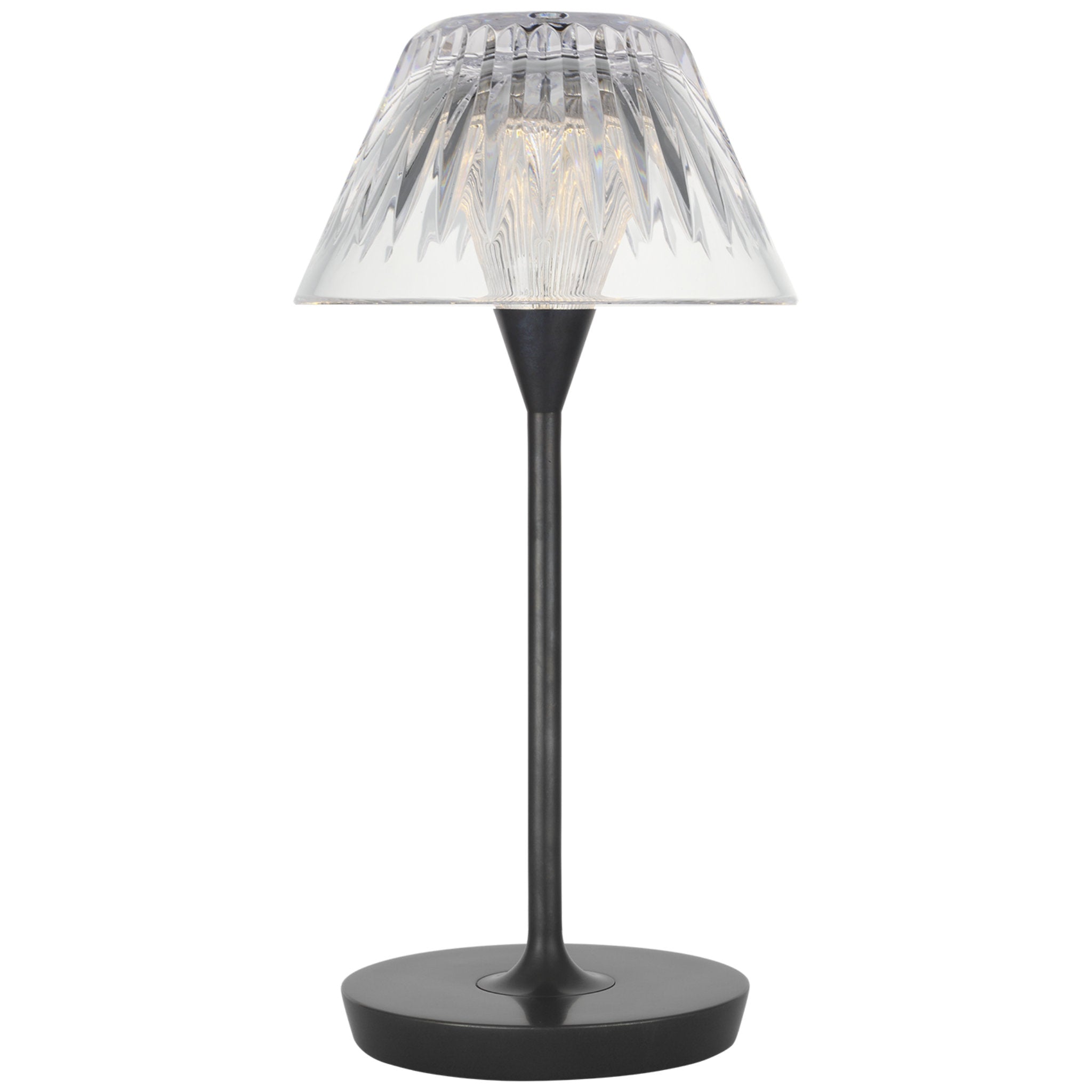 Waterford Blaze 12" Rechargeable Table Lamp in Bronze with Clear Crystal W5.75" x H11.75"