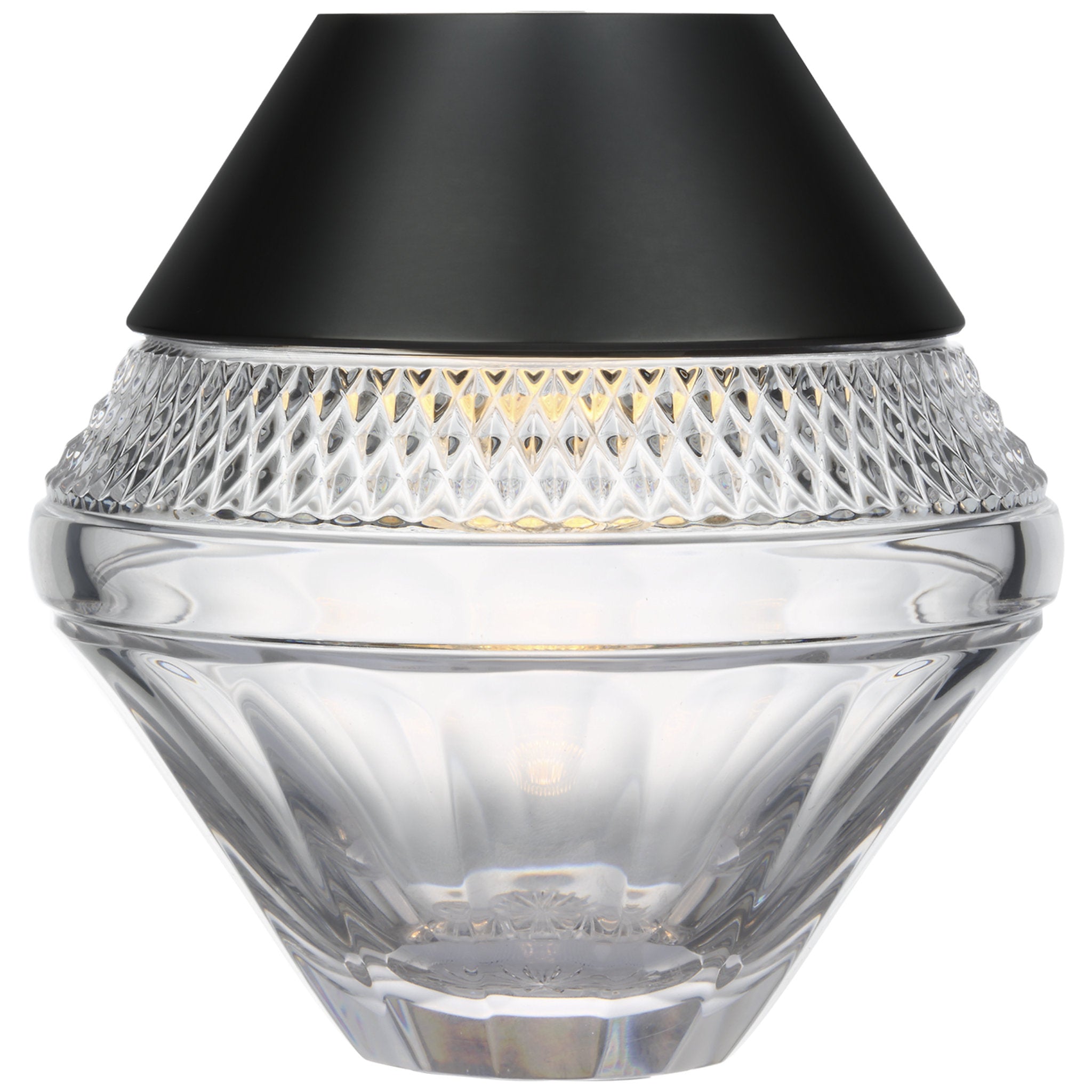 Waterford Copper Coast 5" Rechargeable Accent Lamp in Bronze with Clear Crystal Table Lamp W5" x H5"