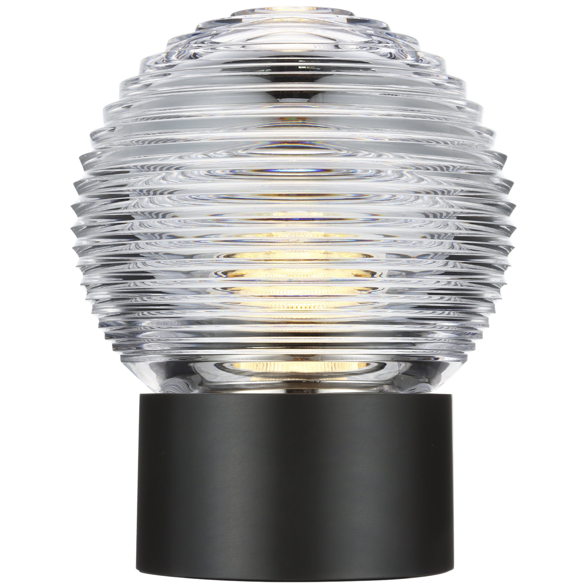 Waterford Circon 7" Rechargeable Accent Lamp in Bronze with Clear Crystal Table Lamp W5" x H6.5"