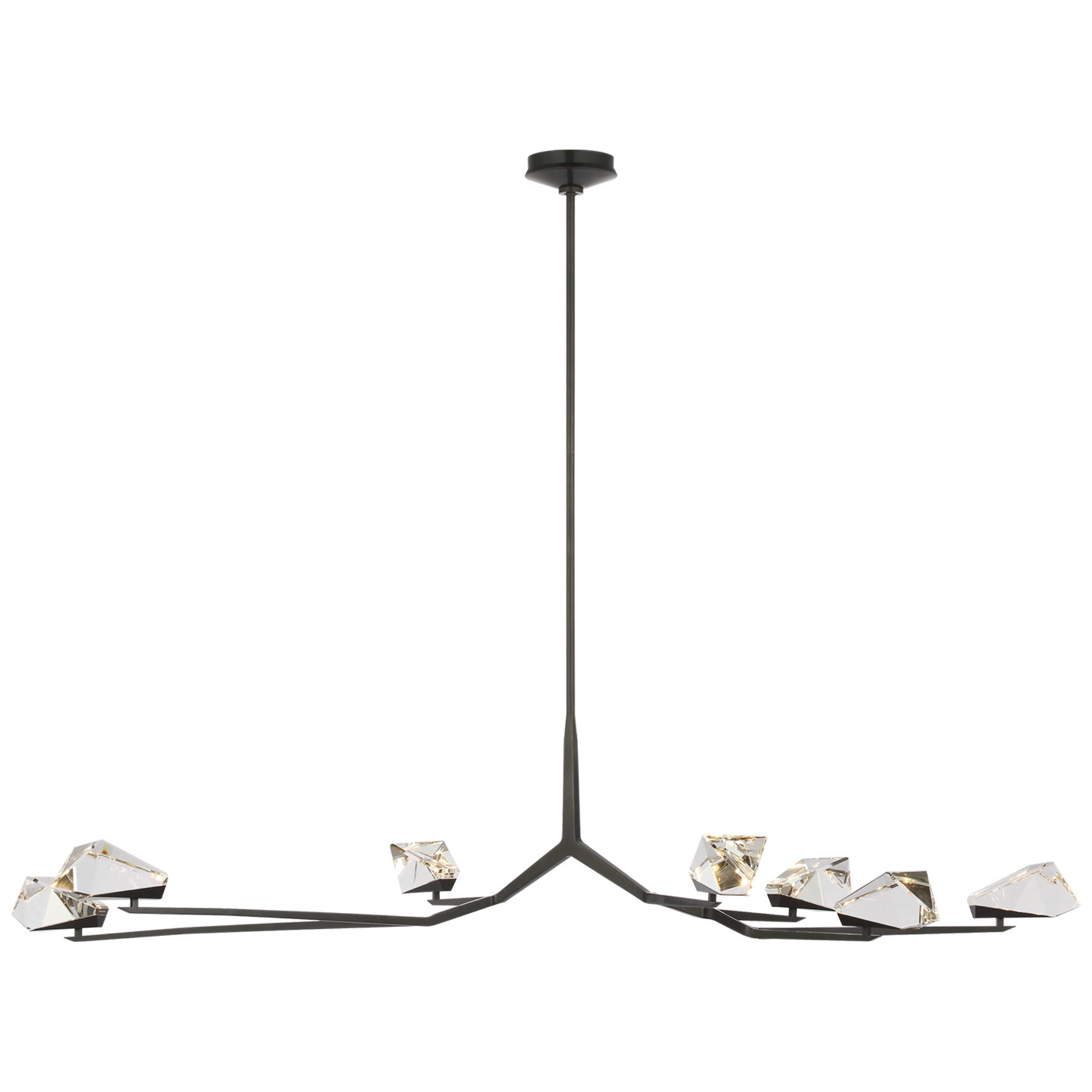 Waterford Carraig 63" 7 Light Chandelier in Bronze with Clear Crystal Ceiling Light W63.25"