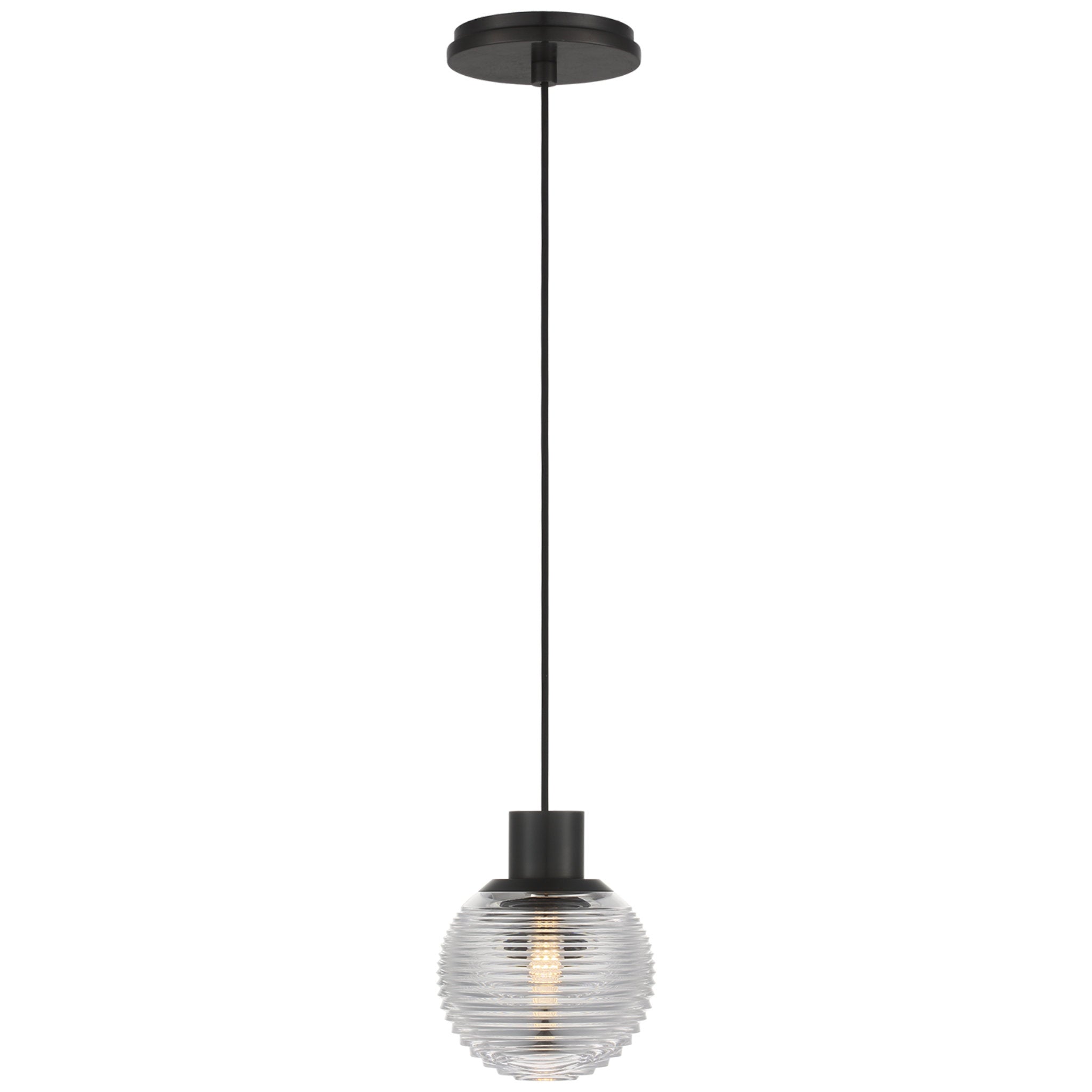 Waterford Circon 5" Mini Pendant in Bronze with Clear Crystal Ceiling Light W5"