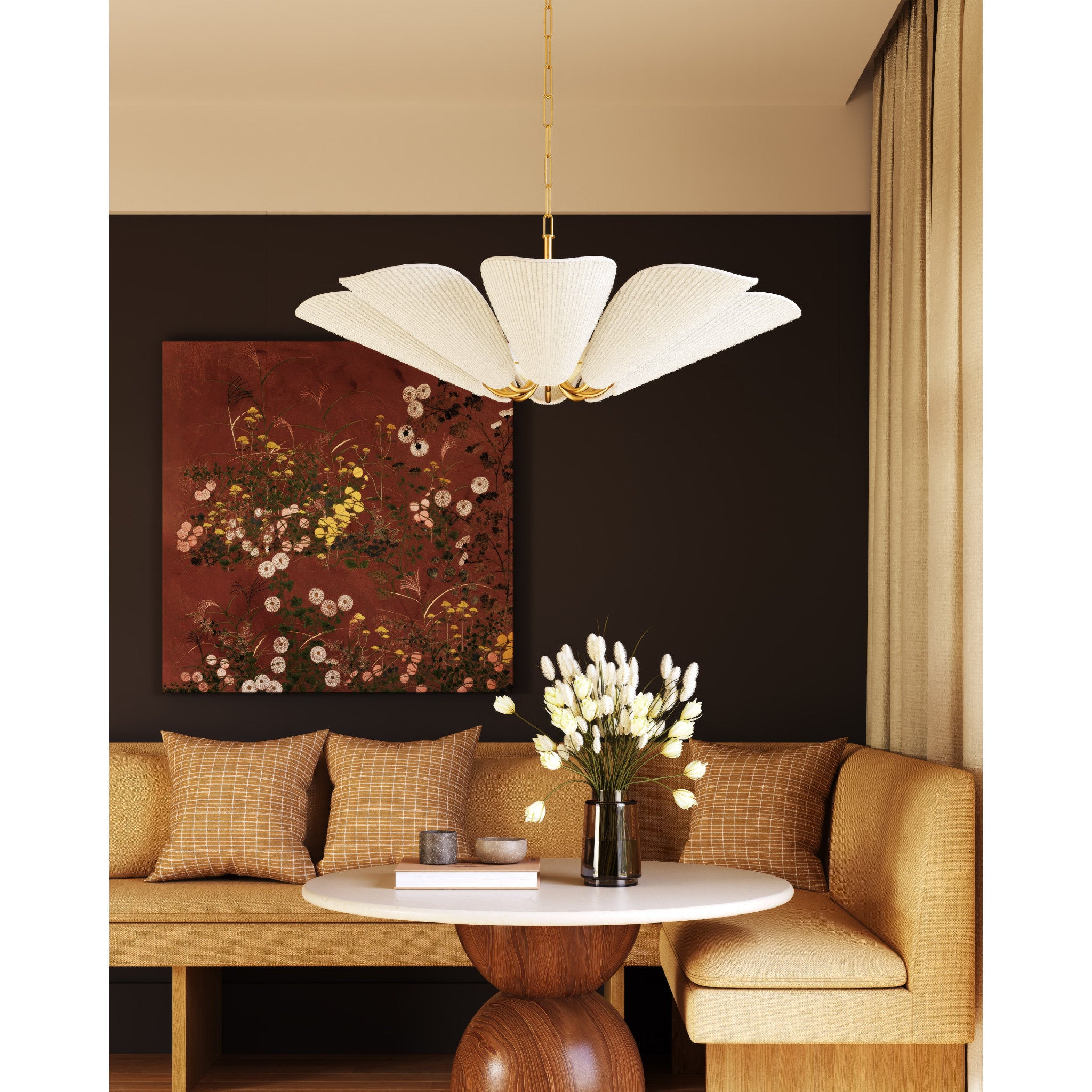 Winifred 8-Light Chandelier in Aged Brass 36.25W x 13.5H