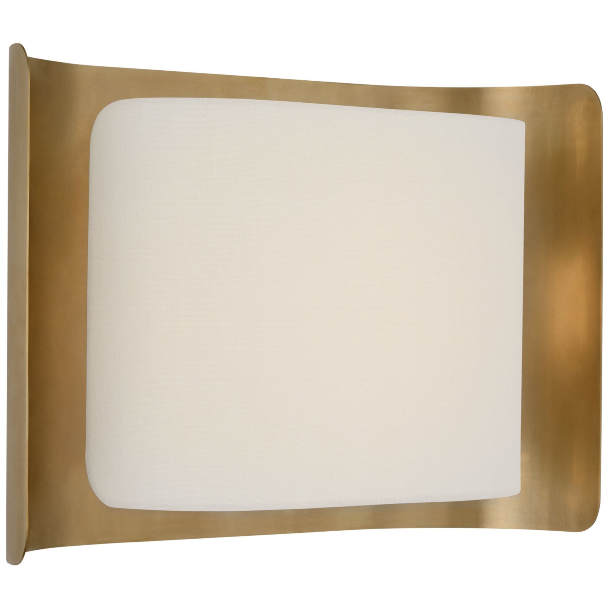 Windsor Smith Penumbra 10" Wide Sconce in Hand-Rubbed Antique Brass and Linen Wall Light W15" x H10.5"