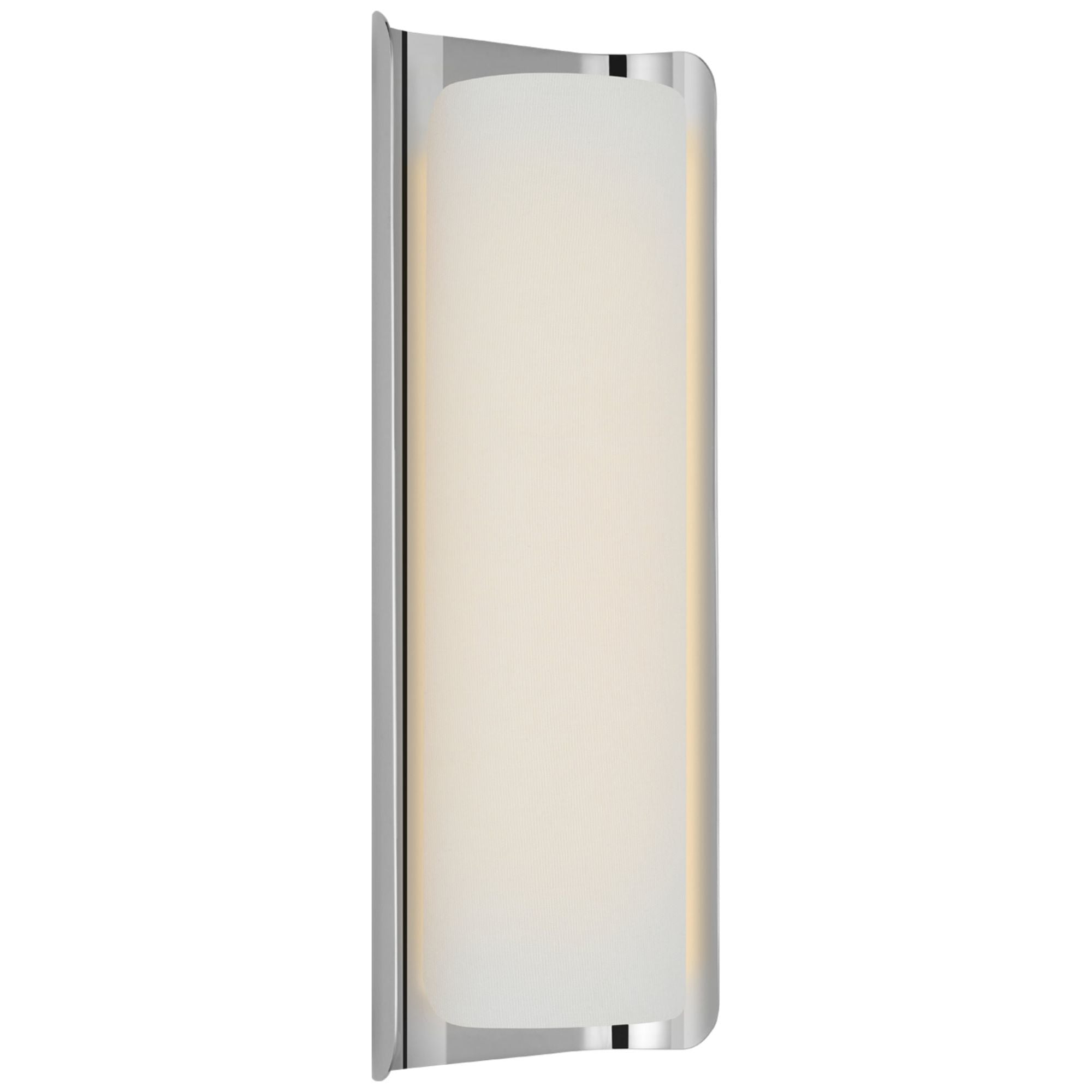 Windsor Smith Penumbra 15" Sconce in Polished Nickel and Linen Wall Light W6" x H15"