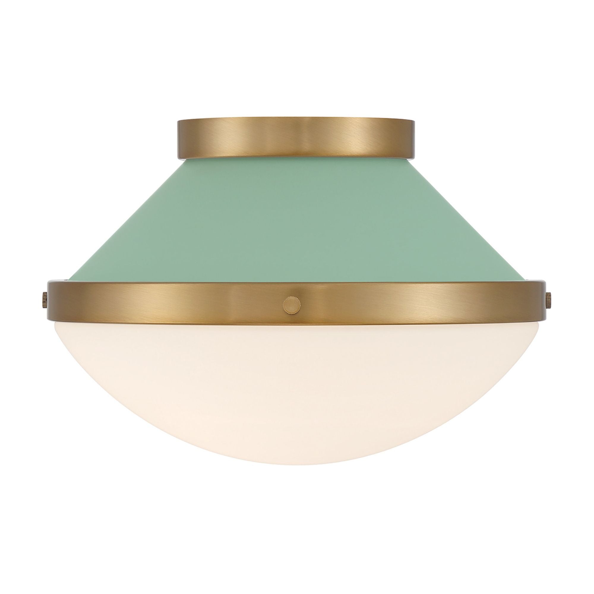 Xander 12.25'' Vibrant Gold + Green Flush Mount Green 12.25"W x 8.25"H x 12.25"D