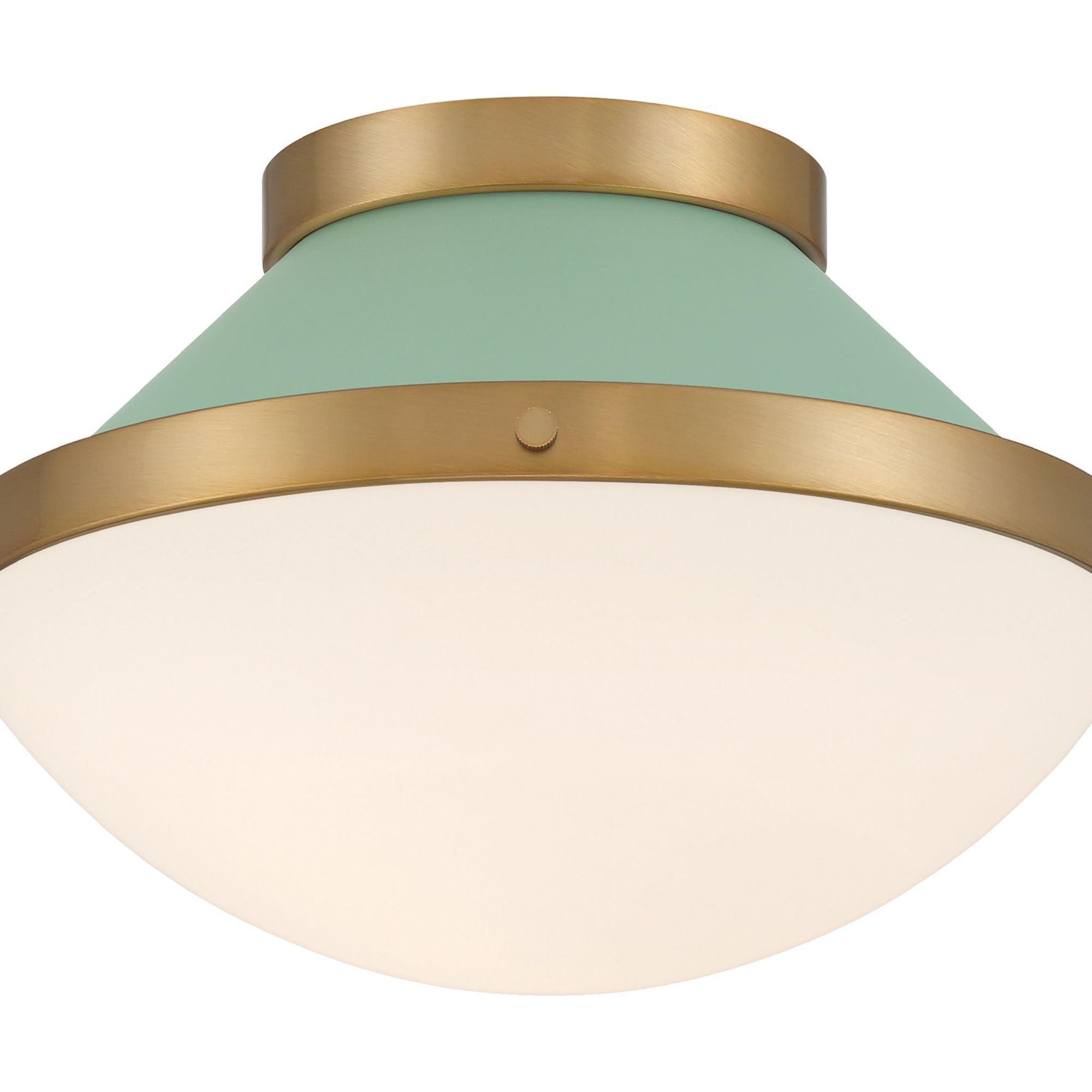 Xander 12.25'' Vibrant Gold + Green Flush Mount Green 12.25"W x 8.25"H x 12.25"D
