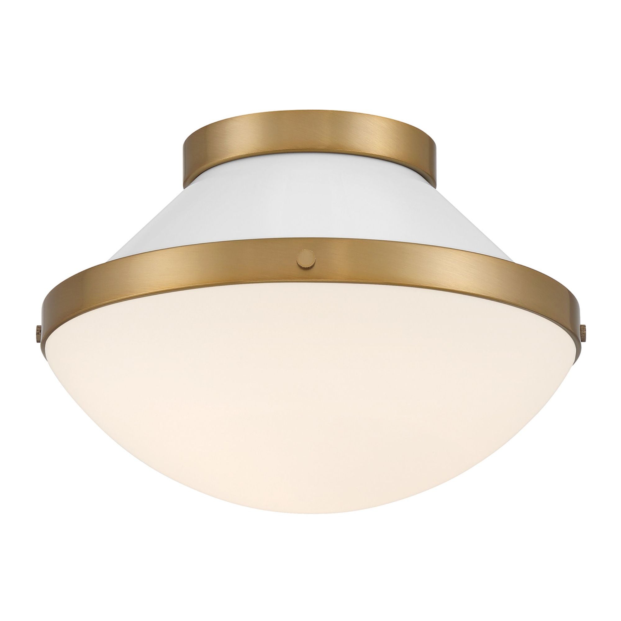 Xander 12.25'' Vibrant Gold + White Flush Mount White 12.25"W x 8.25"H x 12.25"D