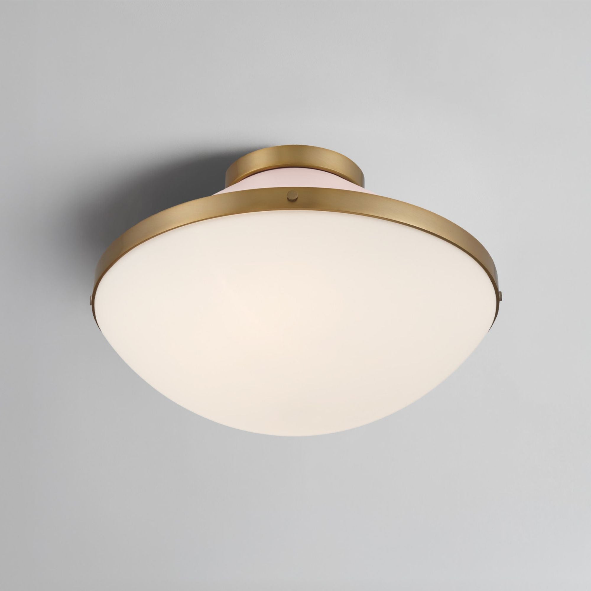 Xander 16.25'' Vibrant Gold + Blush Flush Mount Pink 16.25"W x 10.5"H x 16.25"D