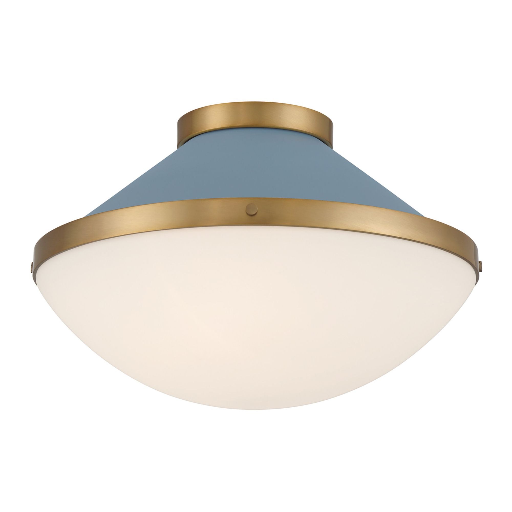 Xander 16.25'' Vibrant Gold + Blue Flush Mount Blue 16.25"W x 10.5"H x 16.25"D