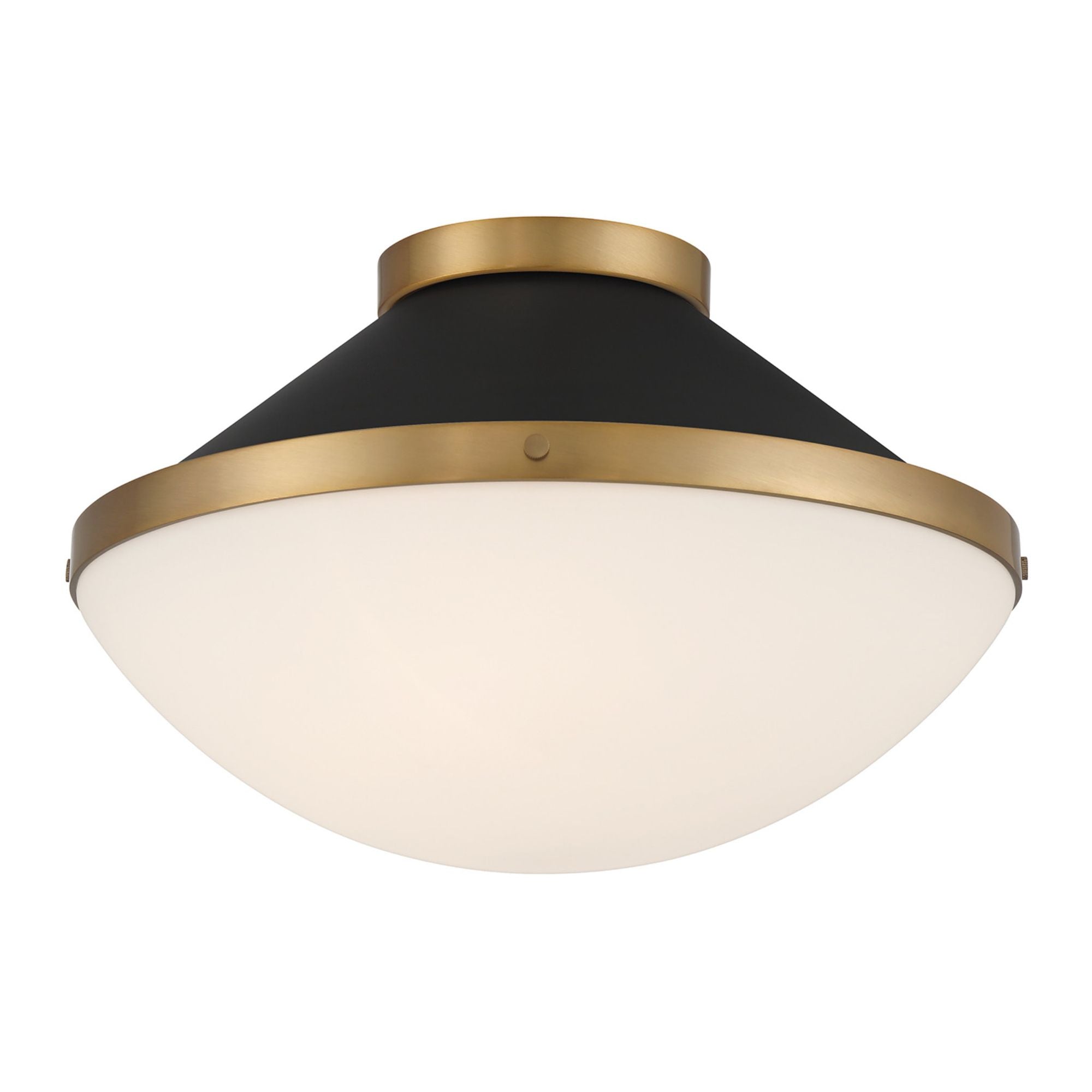 Xander 16.25'' Vibrant Gold + Matte Black Flush Mount Black 16.25"W x 10.5"H x 16.25"D