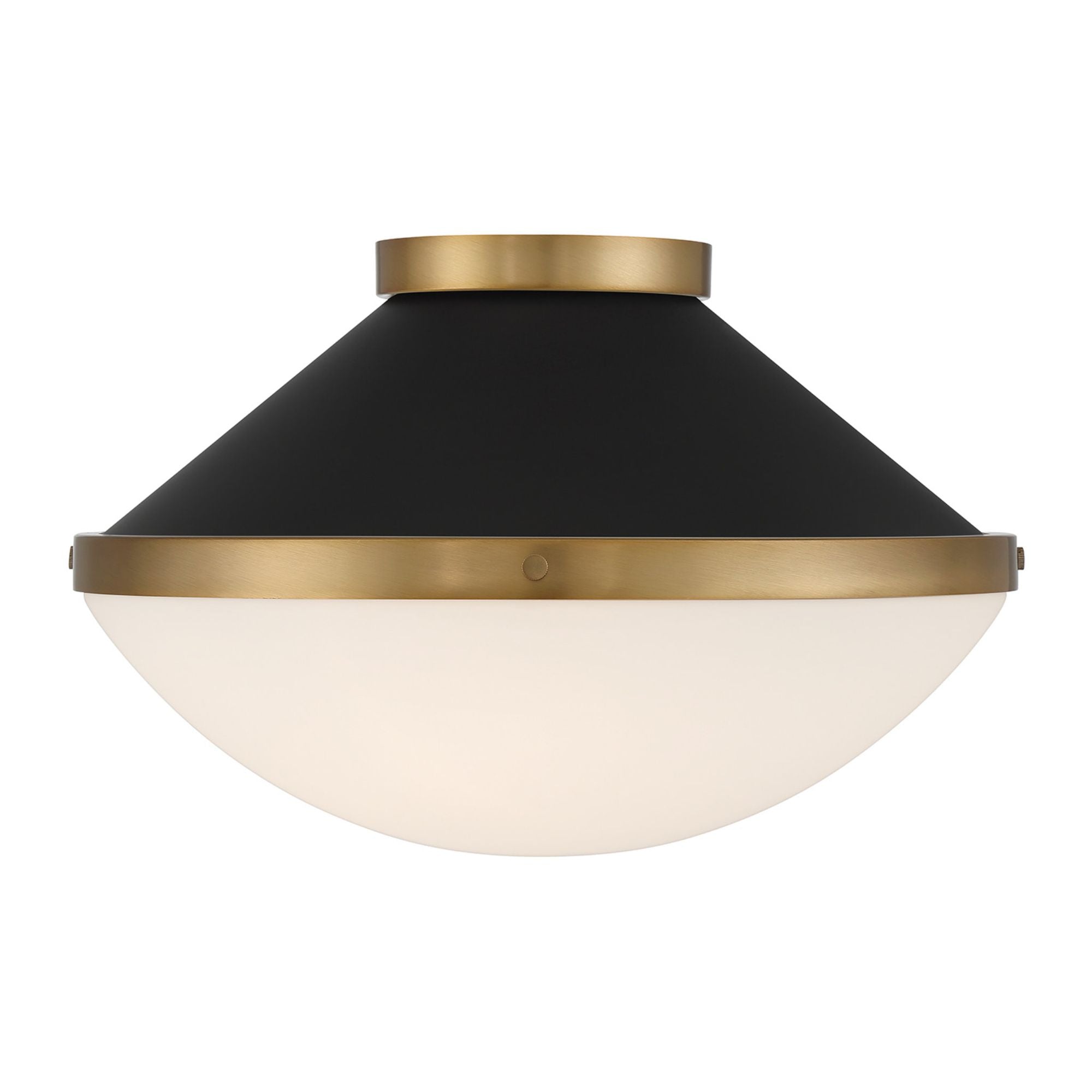 Xander 16.25'' Vibrant Gold + Matte Black Flush Mount Black 16.25"W x 10.5"H x 16.25"D