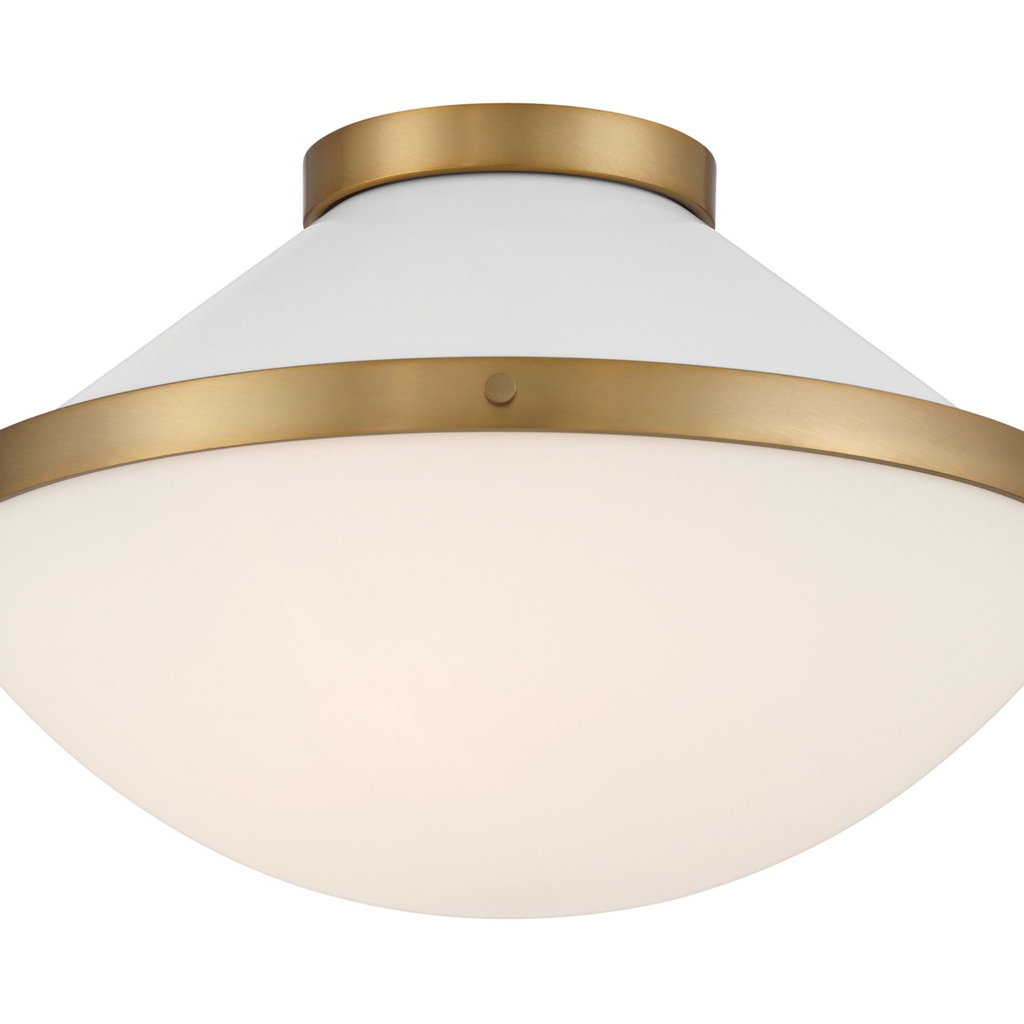 Xander 16.25'' Vibrant Gold + White Flush Mount White 16.25"W x 10.5"H x 16.25"D