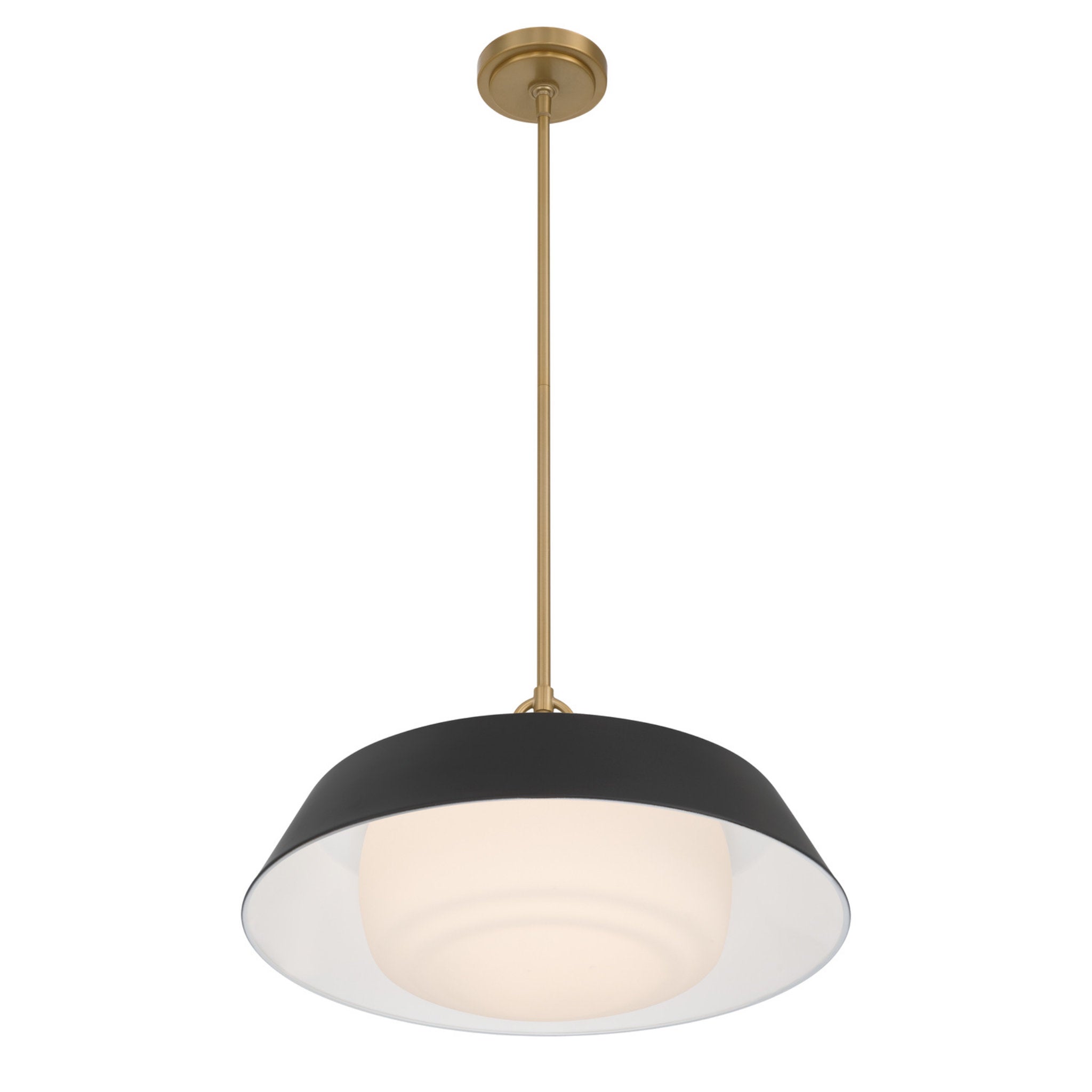 Xander 20'' Vibrant Gold + Matte Black Pendant Black 20"W x 11.5"H x 20"D