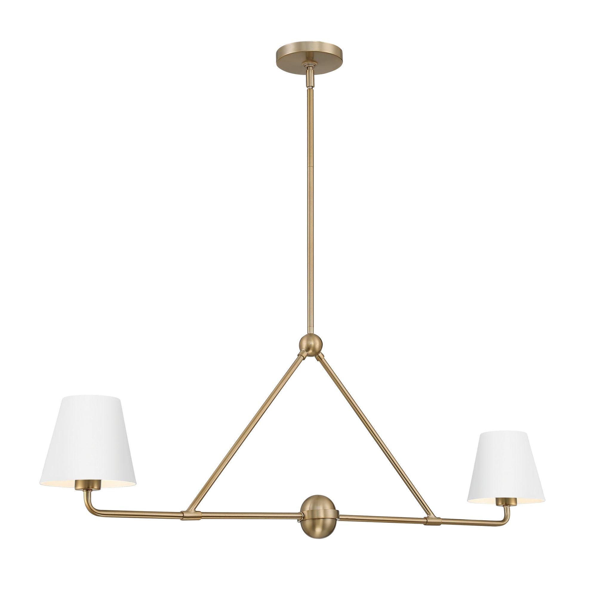 Xavier 42'' Vibrant Gold + White Linear Chandelier White 42"W x 15"H x 6"D