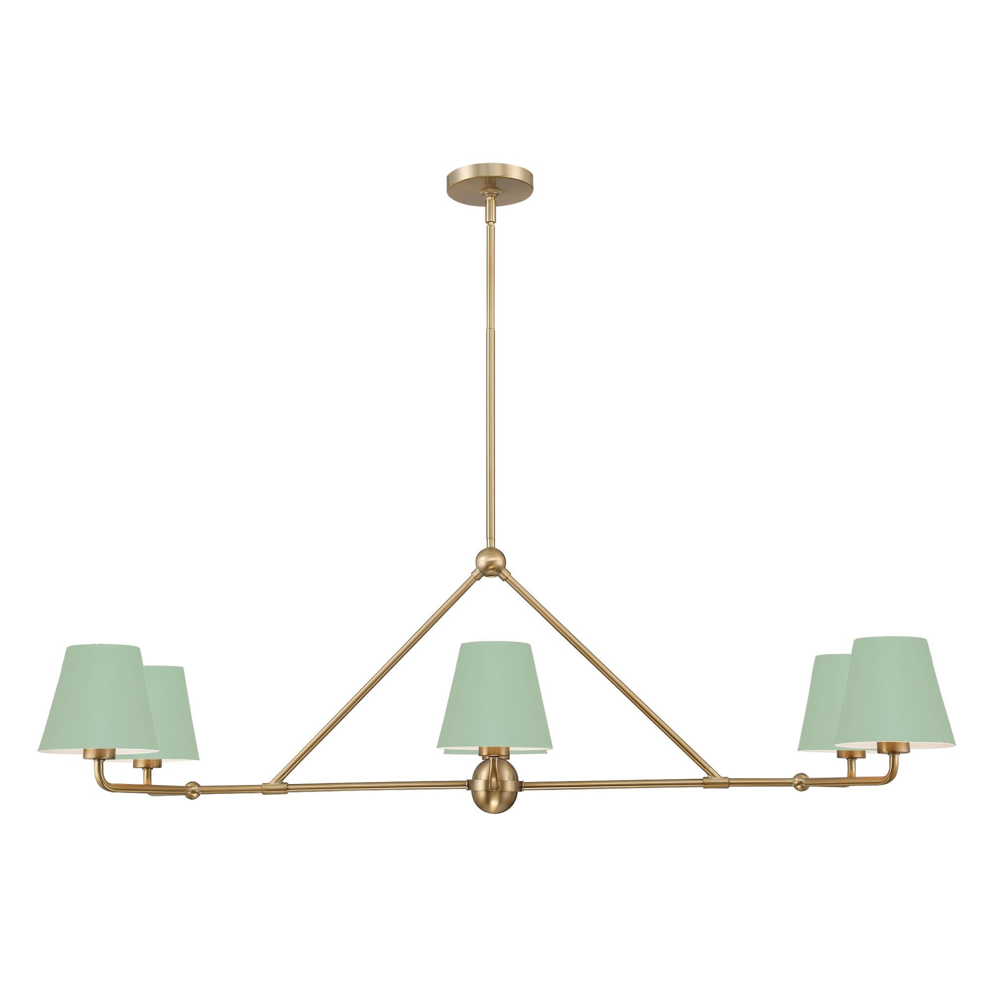 Xavier 46'' Vibrant Gold + Green Linear Chandelier Green 46"W x 14.75"H x 18"D