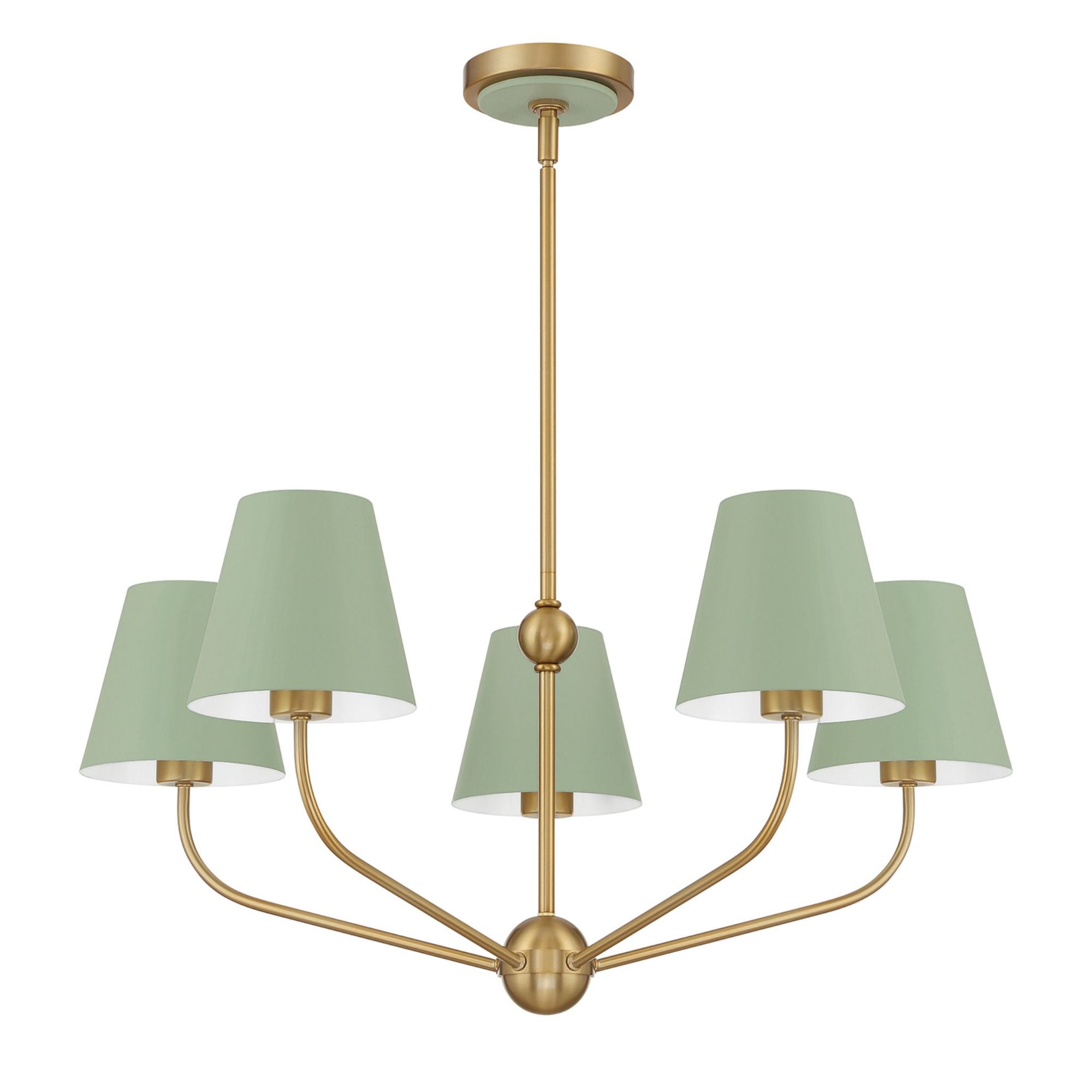 Xavier 28'' Vibrant Gold + Green Chandelier Green 28"W x 12.5"H x 28"D