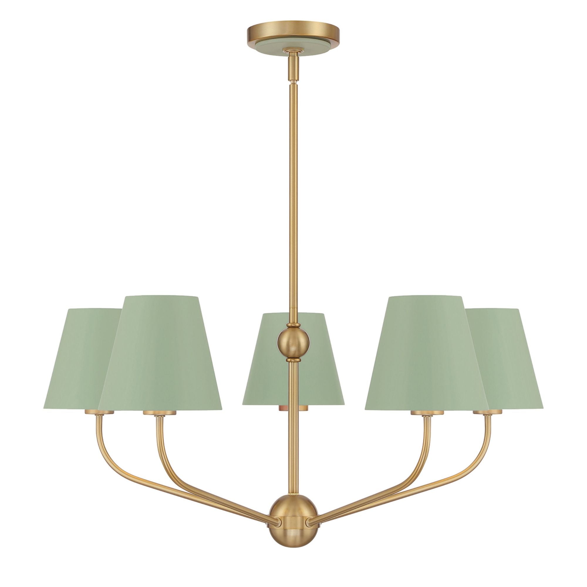 Xavier 28'' Vibrant Gold + Green Chandelier Green 28"W x 12.5"H x 28"D