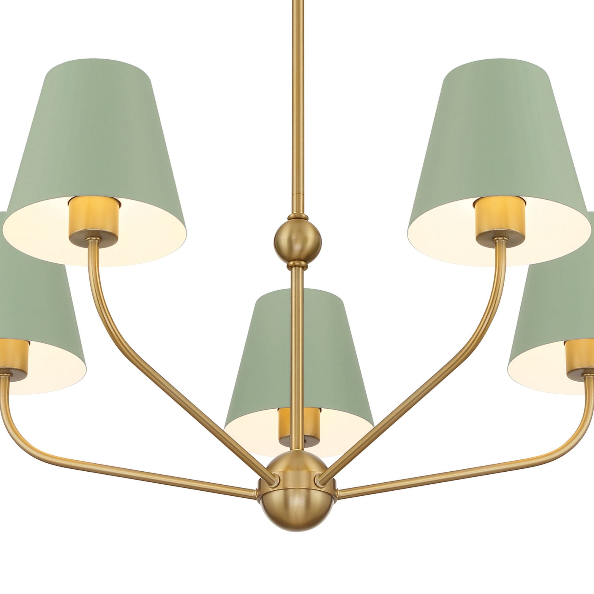 Xavier 28'' Vibrant Gold + Green Chandelier Green 28"W x 12.5"H x 28"D