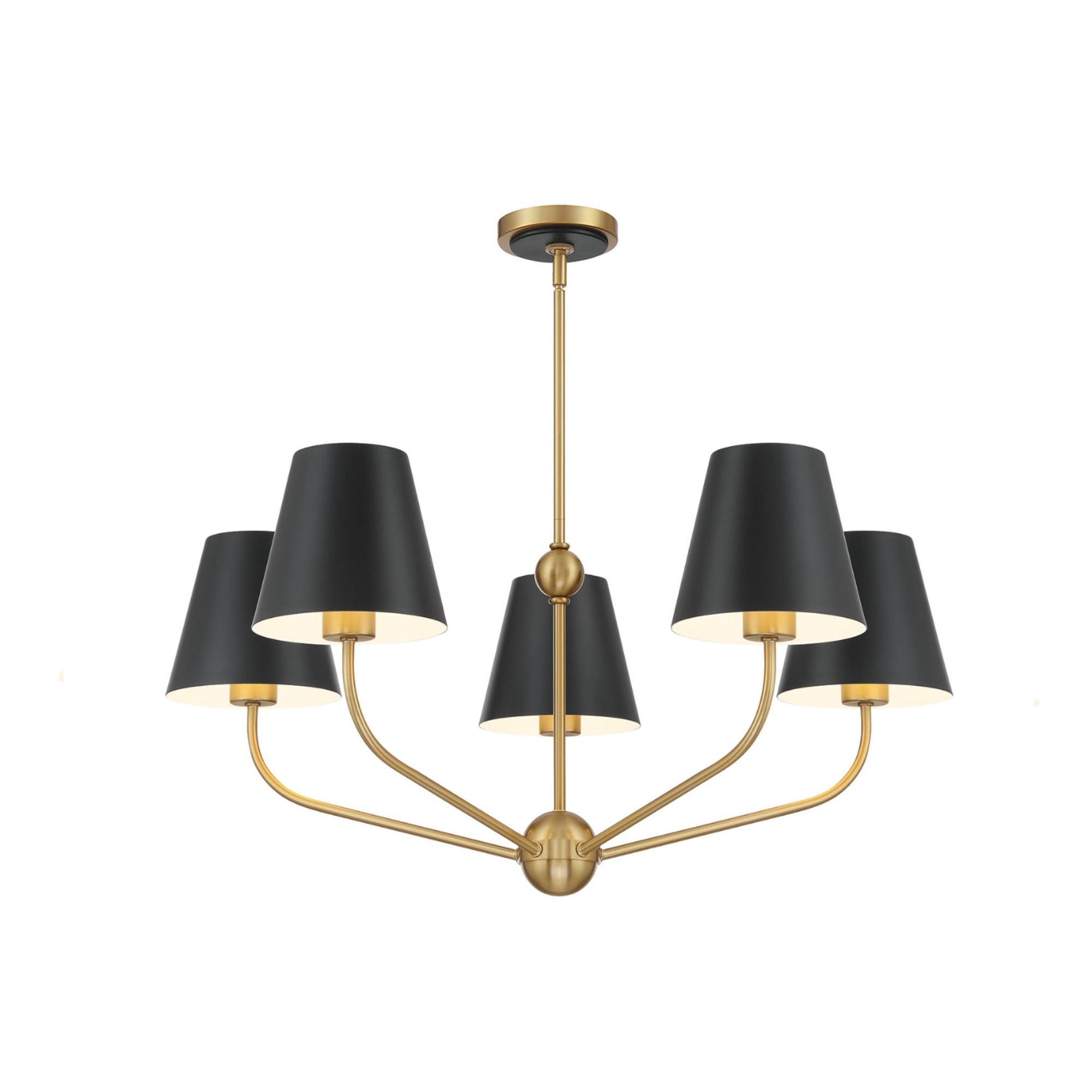 Xavier 28'' Vibrant Gold + Matte Black Chandelier Black 28"W x 12.5"H x 28"D