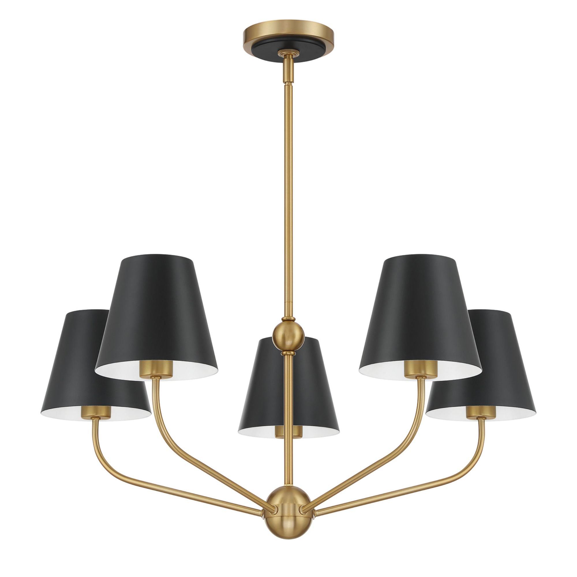 Xavier 28'' Vibrant Gold + Matte Black Chandelier Black 28"W x 12.5"H x 28"D