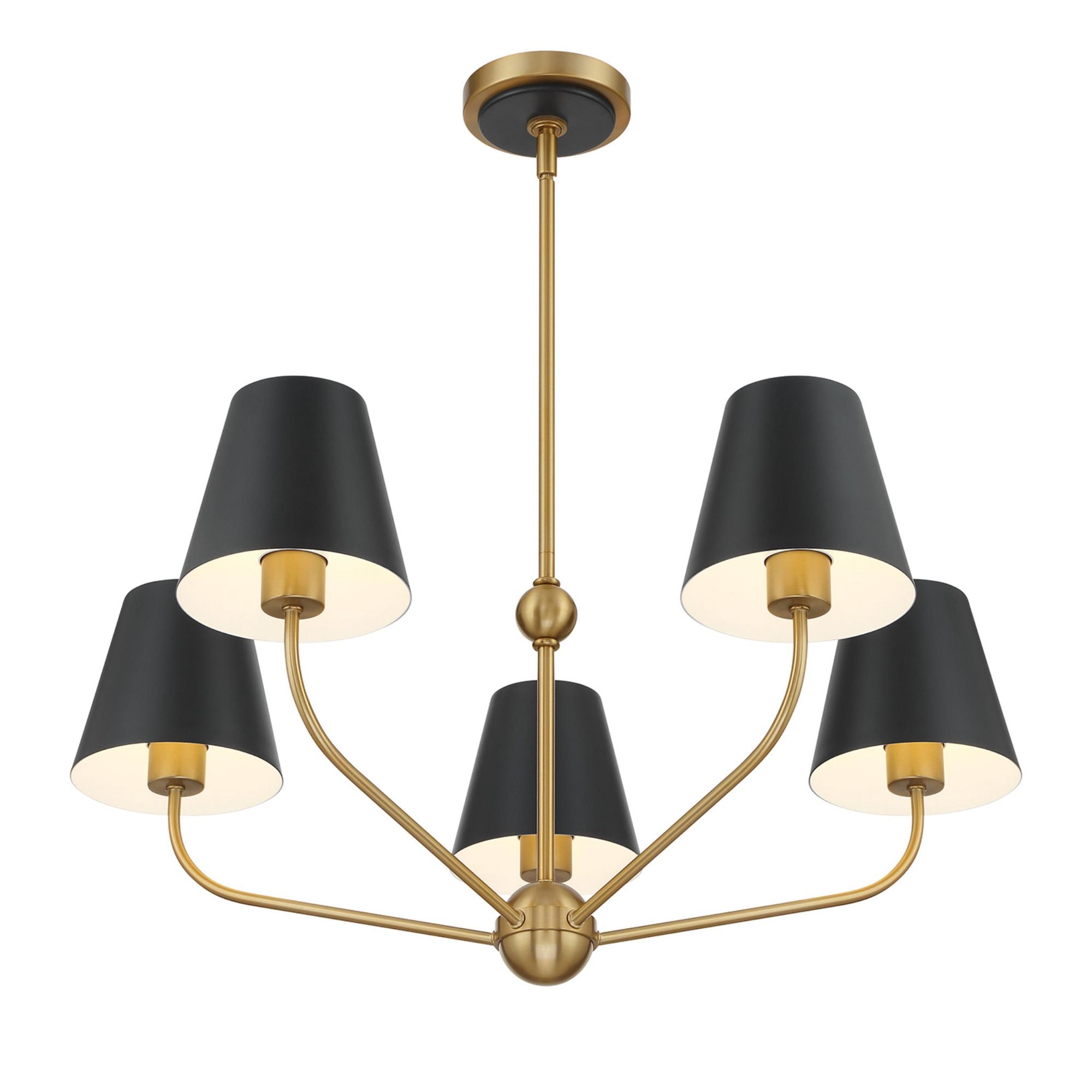 Xavier 28'' Vibrant Gold + Matte Black Chandelier Black 28"W x 12.5"H x 28"D