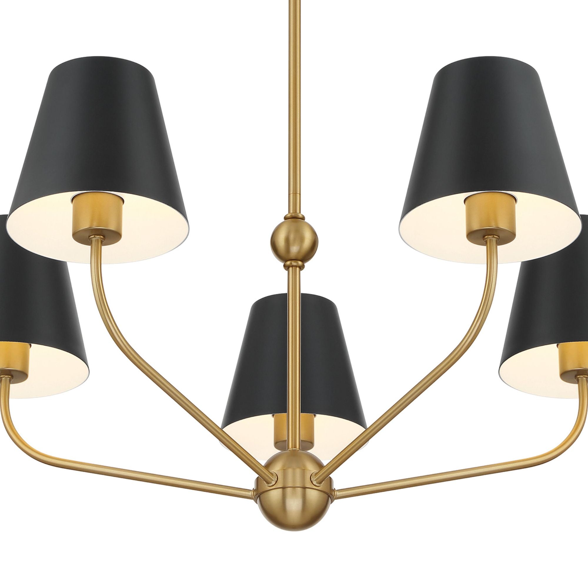 Xavier 28'' Vibrant Gold + Matte Black Chandelier Black 28"W x 12.5"H x 28"D